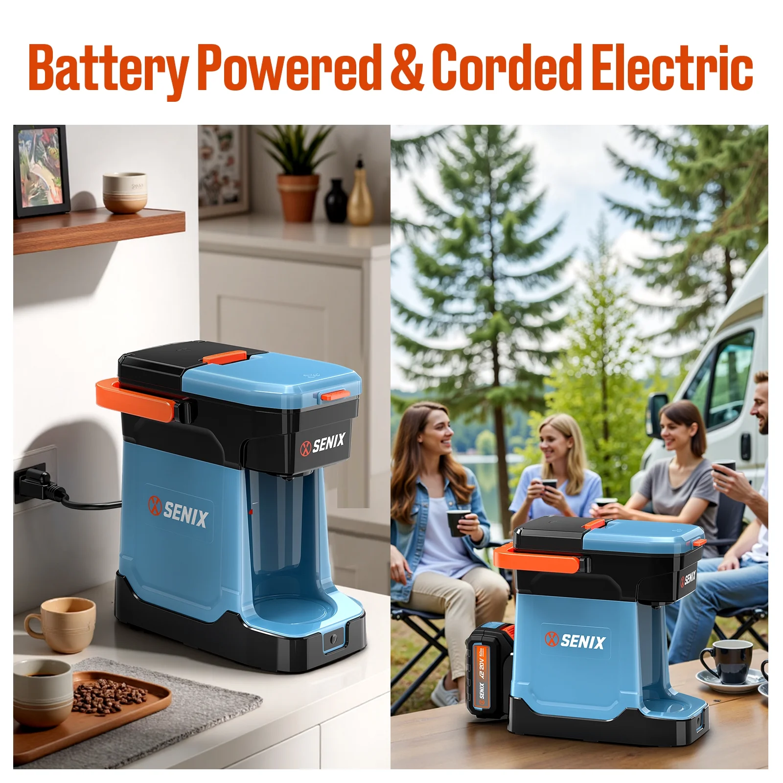 Single Serve Coffee Maker, Plug-in Battery Coffee Machine, 8oz, Compatible with K-Cup, Grounds, Pods for Travel, Camping, Outdoor, Home, Job Sites �� Includes Battery Charger - Image 8
