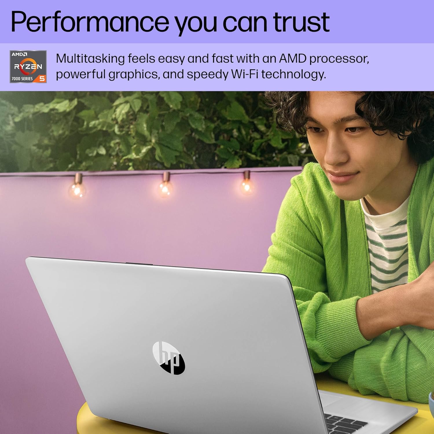 HP 17.3 inch Laptop  HD+ Display  AMD Ryzen 5 7520U  16 GB RAM  512 GB SSD  AMD Radeon Graphics  Windows 11 Home  Natural Silver  17-cp2199nr