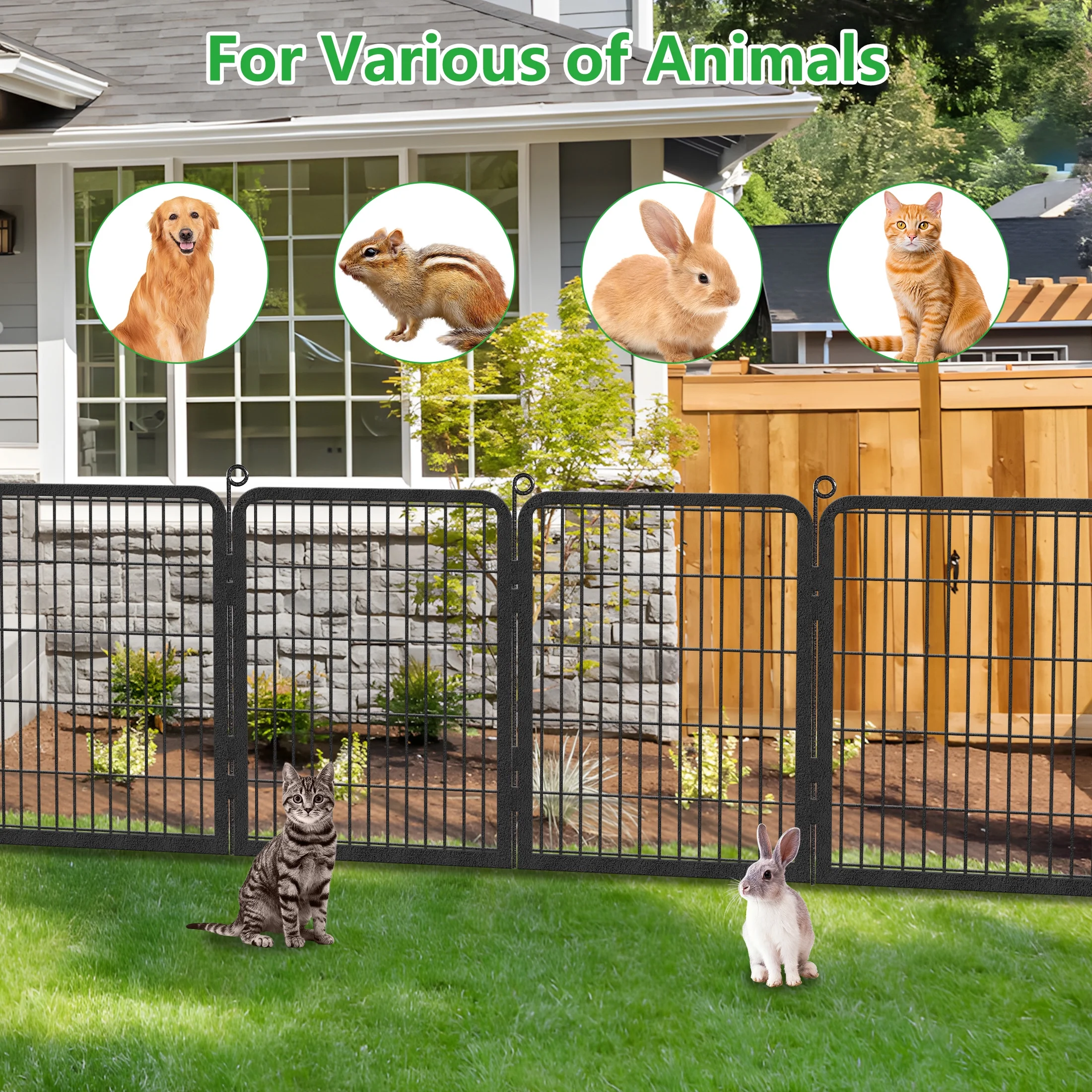 Garden Fence with Gate Fencing No Dig Fence Panels 30ft(L)��32in(H) for Yard Animal Barrier Decorative Garden Fencing for Backyard Patio Garden Fences and Borders for Dogs(14/32 in) - Image 5