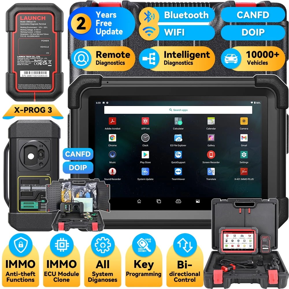 X431 IMMO Elite Key Programming Car Diagnostic Scan Tool with X-PROG3 Key Programmer, ECU Clone/match, CANFDDOIP, 39+ Services 2 Years Free Update