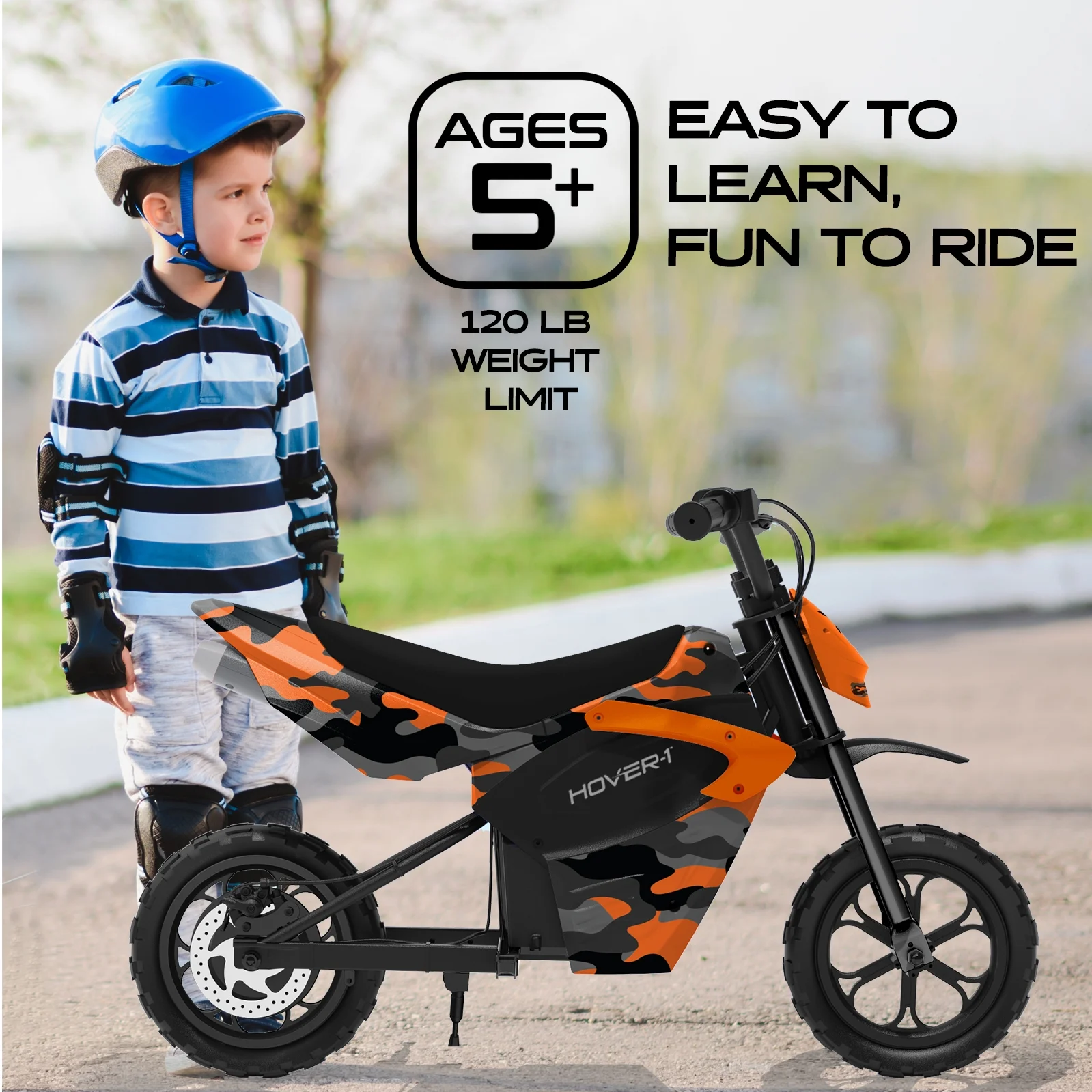 My First Dirt Bike for Kids 300W Motor, 9MPH Max Speed, 9 Mile Range, 12�� Off-Road Tires, 120LB Max Weight, Twist Grip Throttle Rear Disc Brake Electric Dirt Bike for Kids Ages 5+ Years(Camo) - Image 6