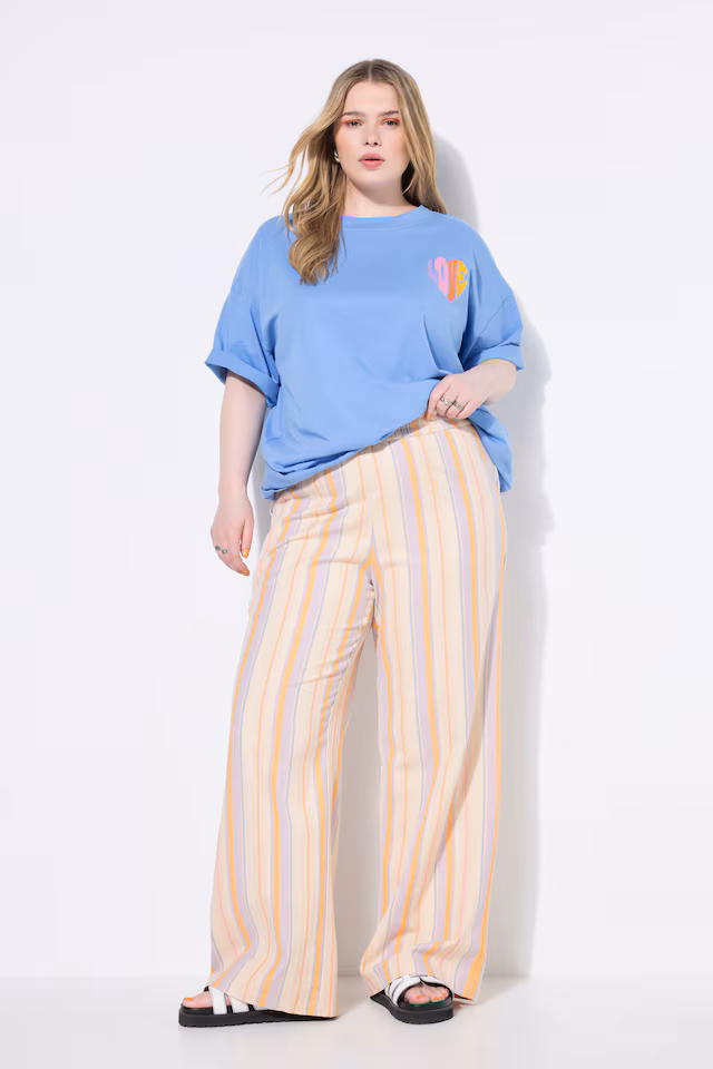 Striped Elastic Waist Pants