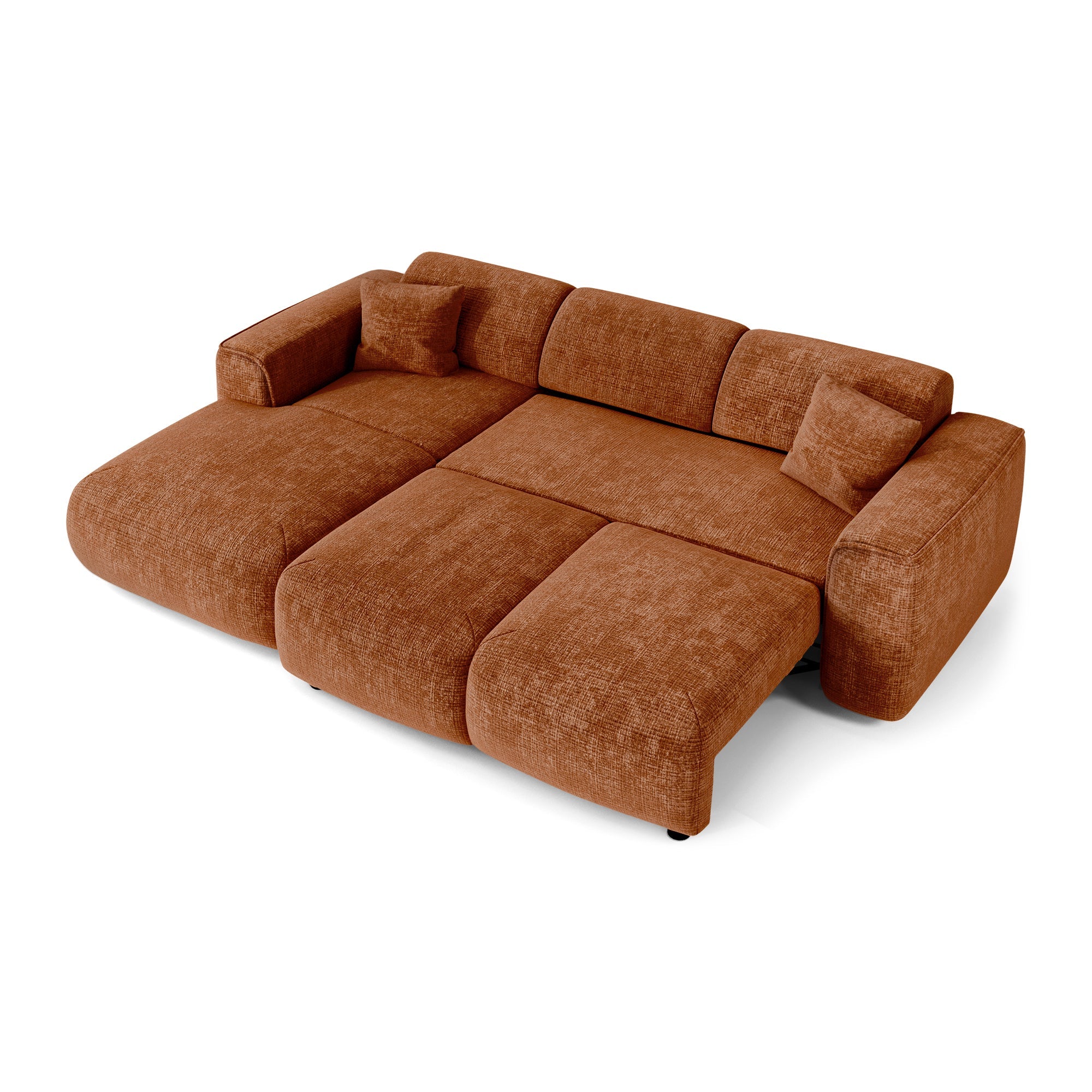 Hoekbanken YUMA 5 personen Fluweel met reliëf Terracotta