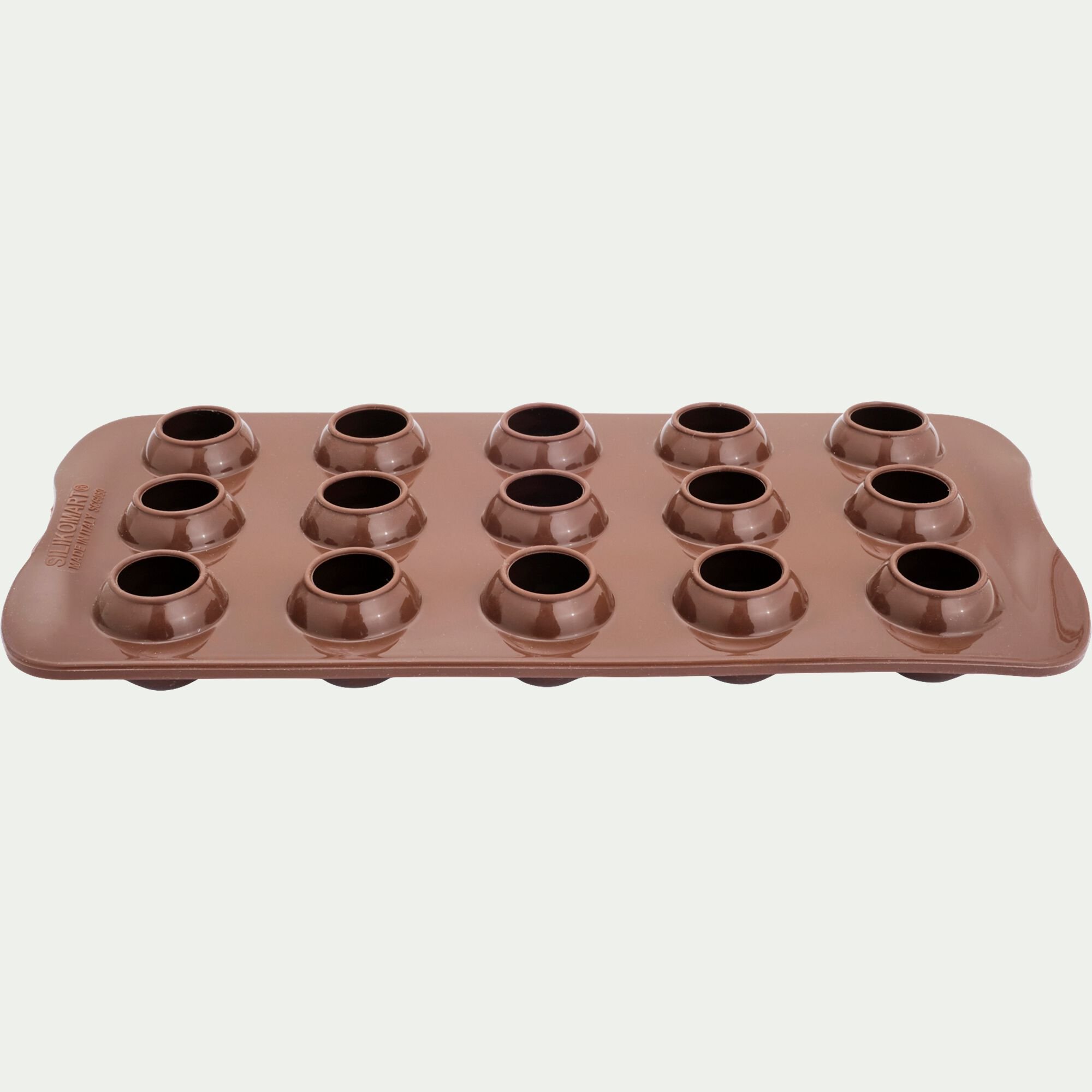 SILIKOMART - Lot de 15 moules ronds en silicone platinium - marron