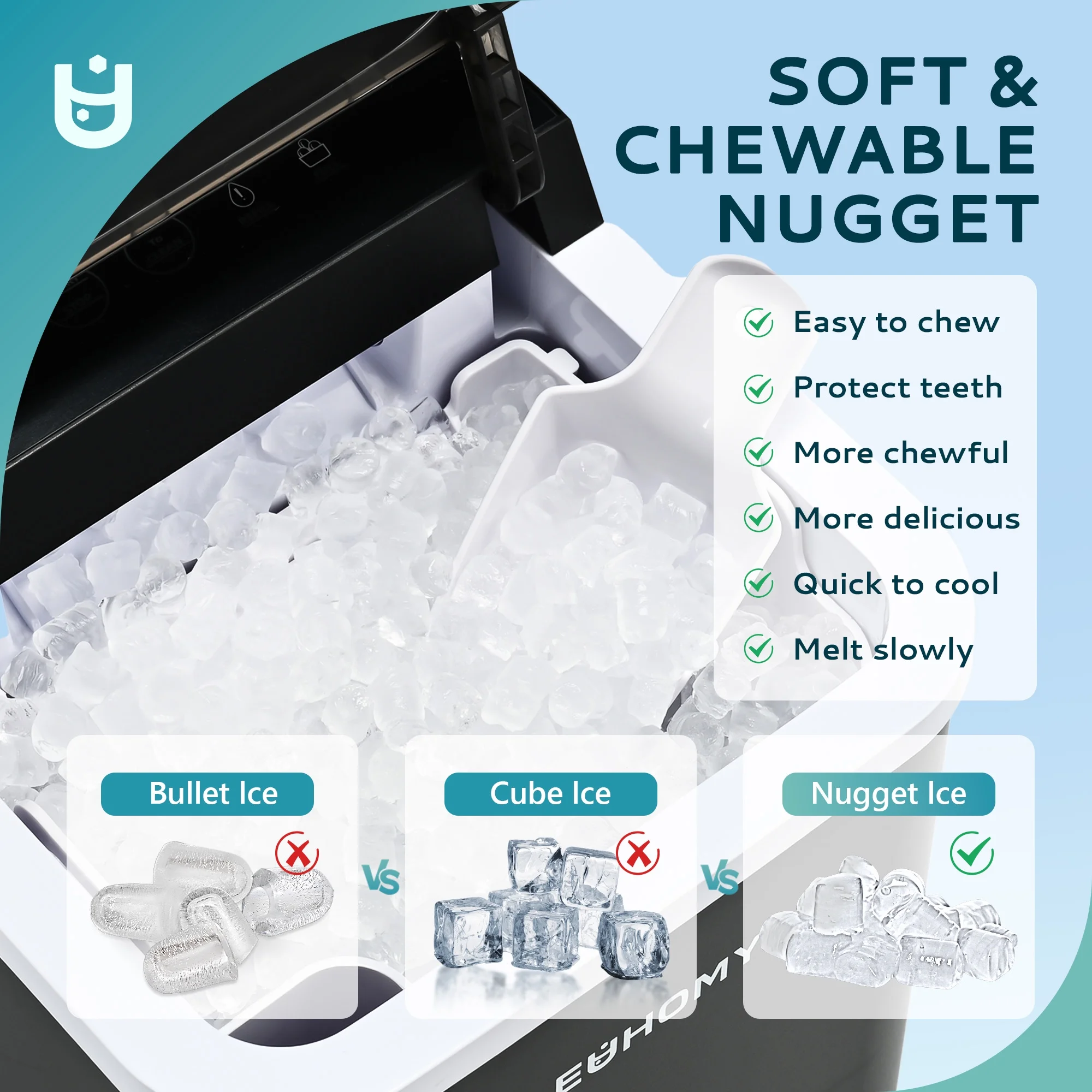35lbs/24H Nugget Ice Maker Countertop, Pebble Ice Maker Machine with Auto-Cleaning, Black - Image 3