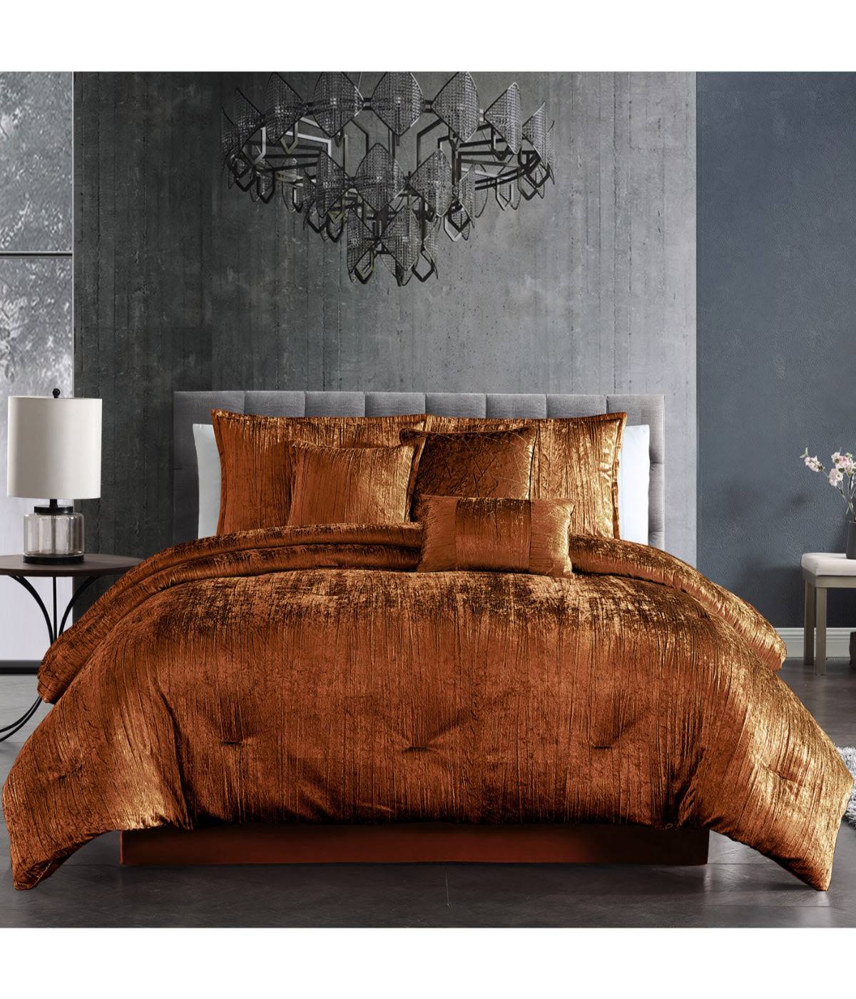 Riverbrook Home Turin Comforter Set, Queen, Spice, 7-Piece Set