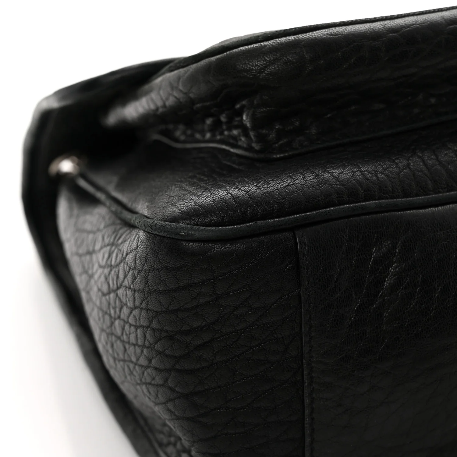 Grained Lambskin Monogram Large Niki Chain Satchel Black