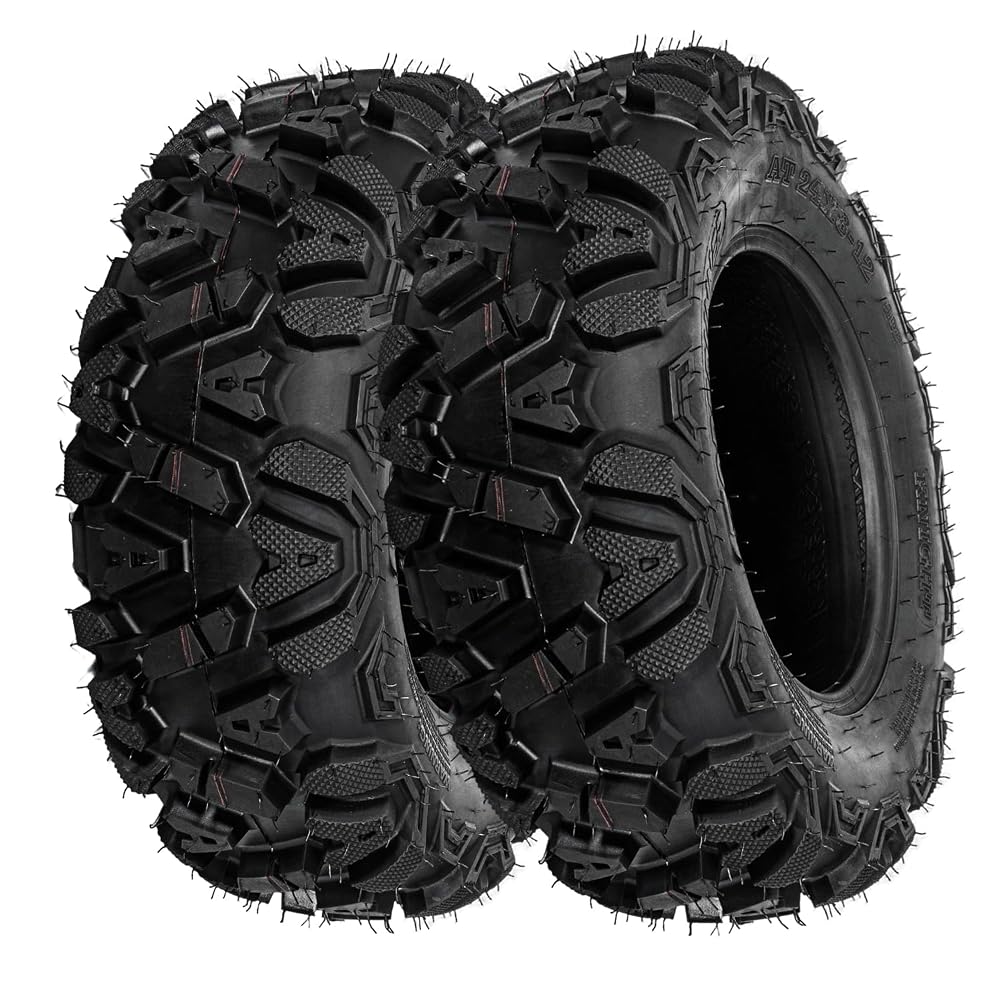 FORERUNNER 24x8-12 ATV Tires, All Terrain KNIGHT (Pack of 2, Tubeless)