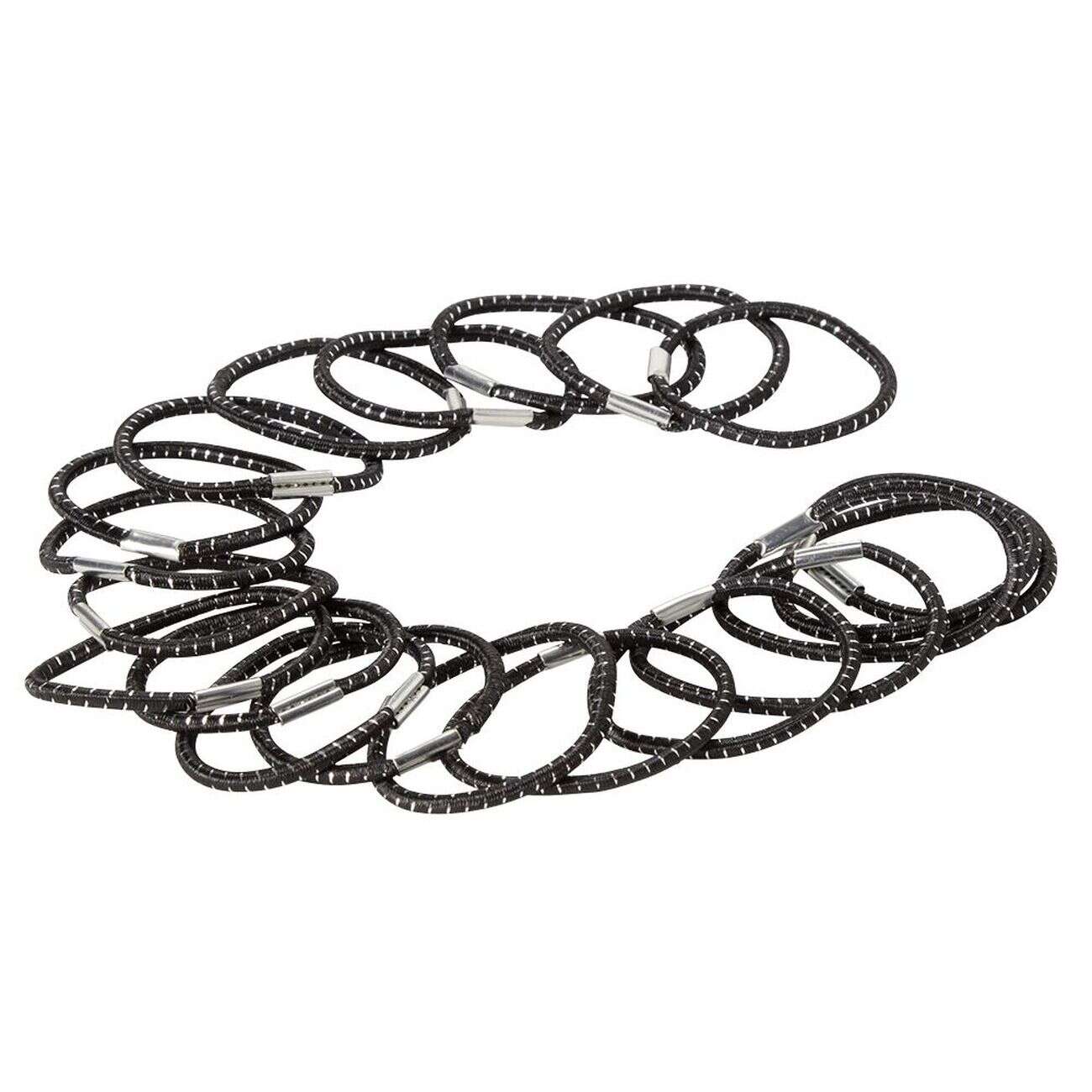 Élastique noir fil métallique brillant x20