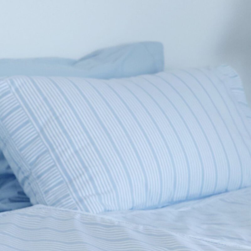 Bedding Collection putetrekk 60x63 cm 2 stk powder blue stripes