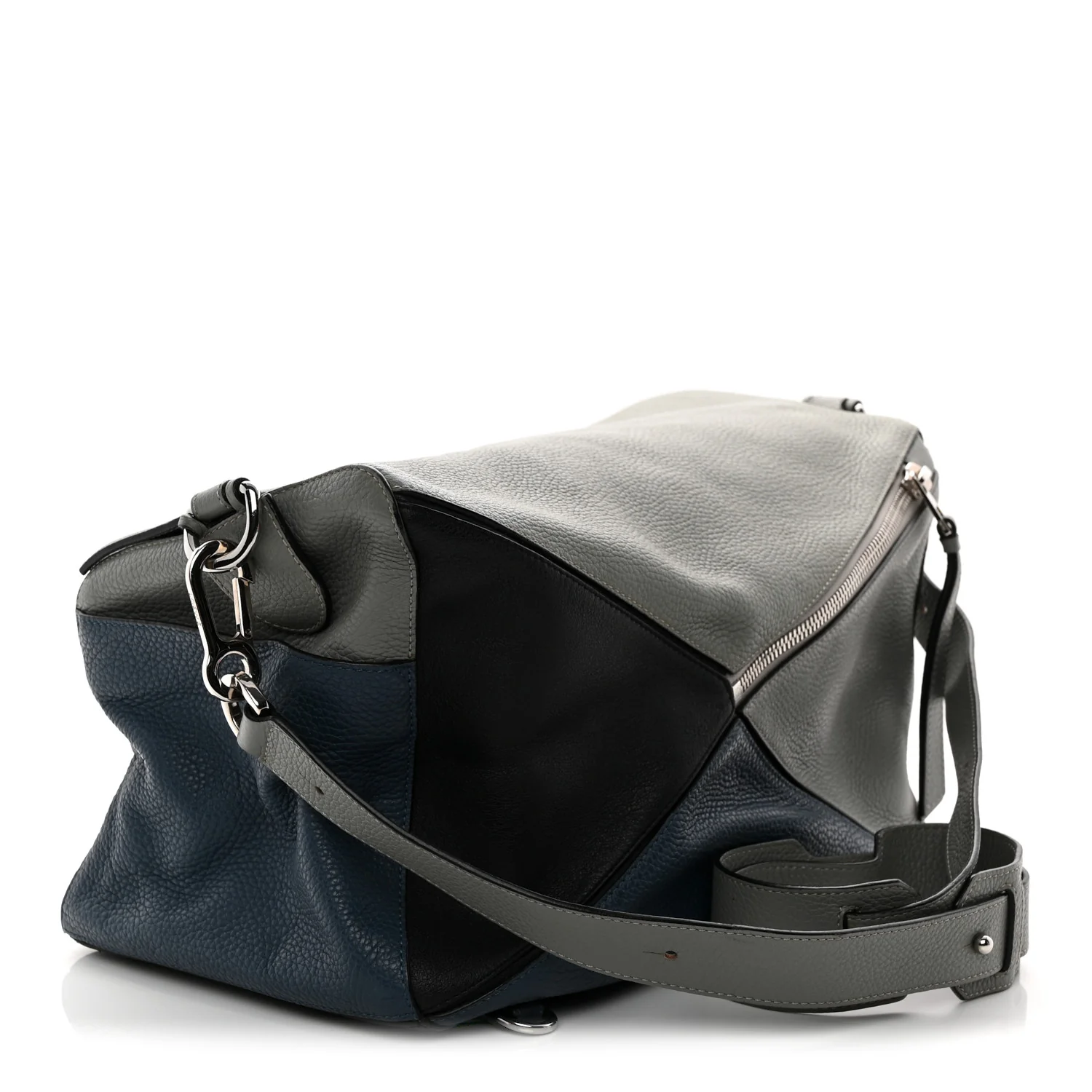 Calfskin Puzzle Bag XL Grey Blue