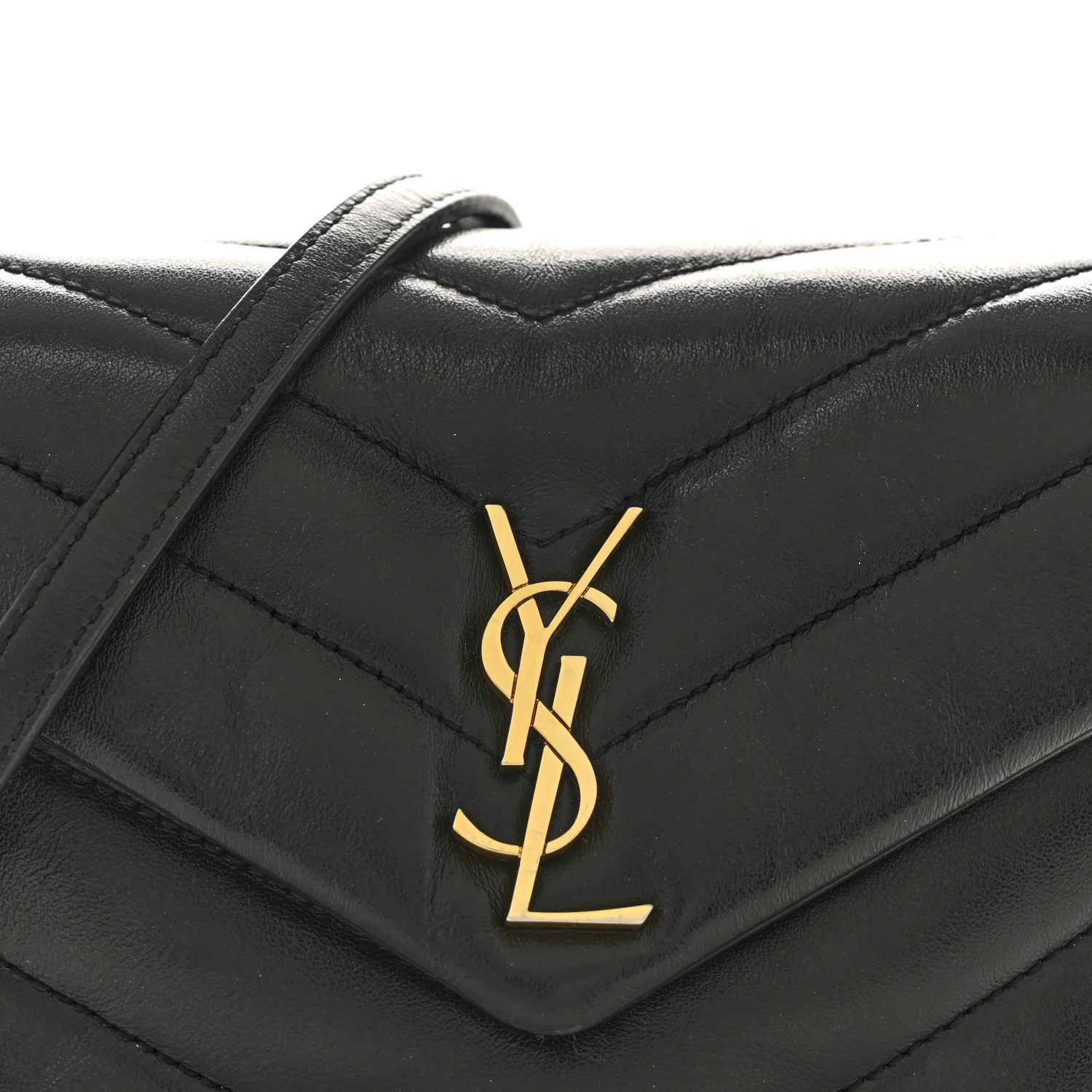 Calfskin Y Quilted Monogram Toy Loulou Crossbody Bag Black
