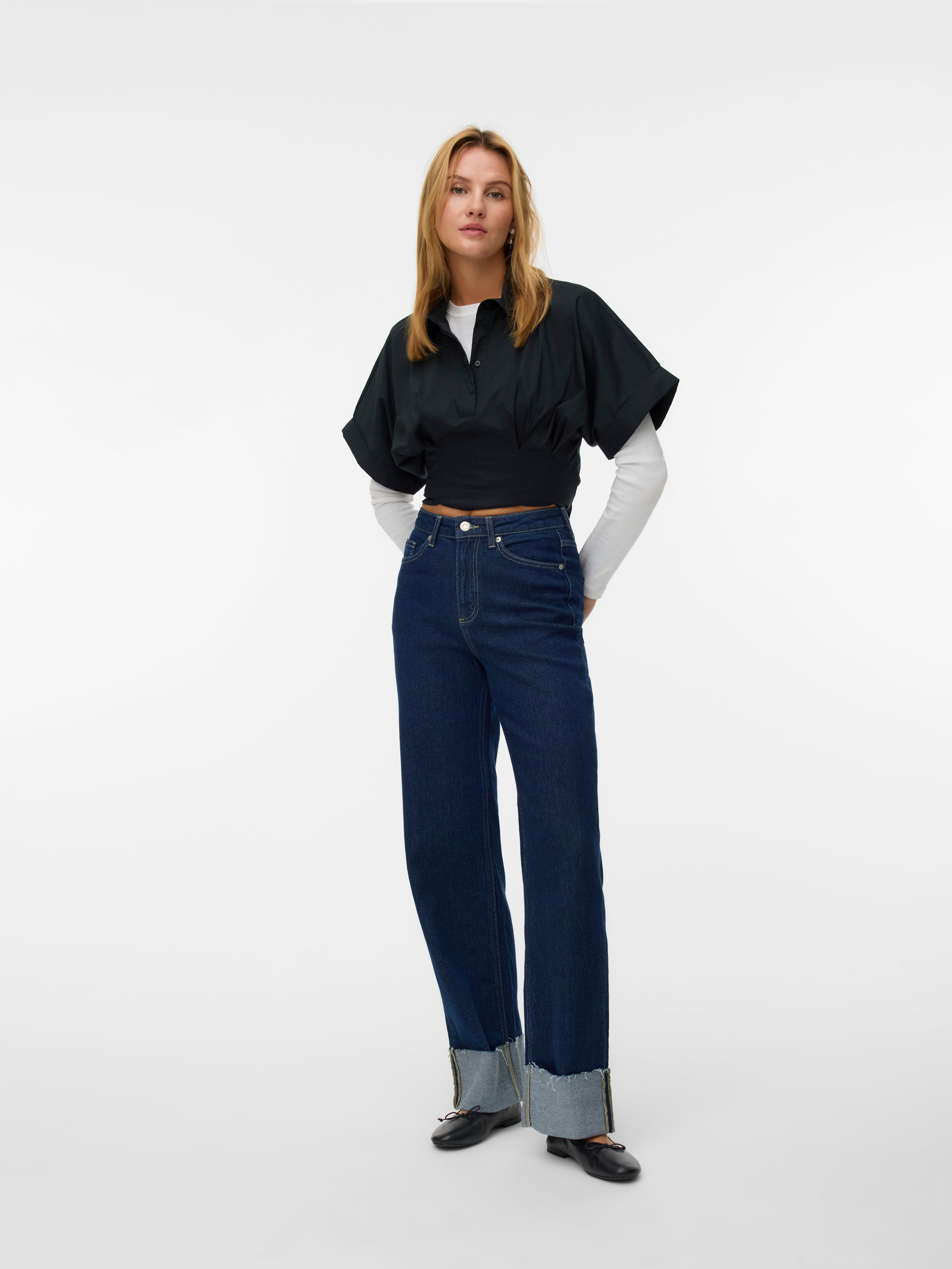 VERO MODA® VMTESSA High rise Wide Fit - Cropped Jeans