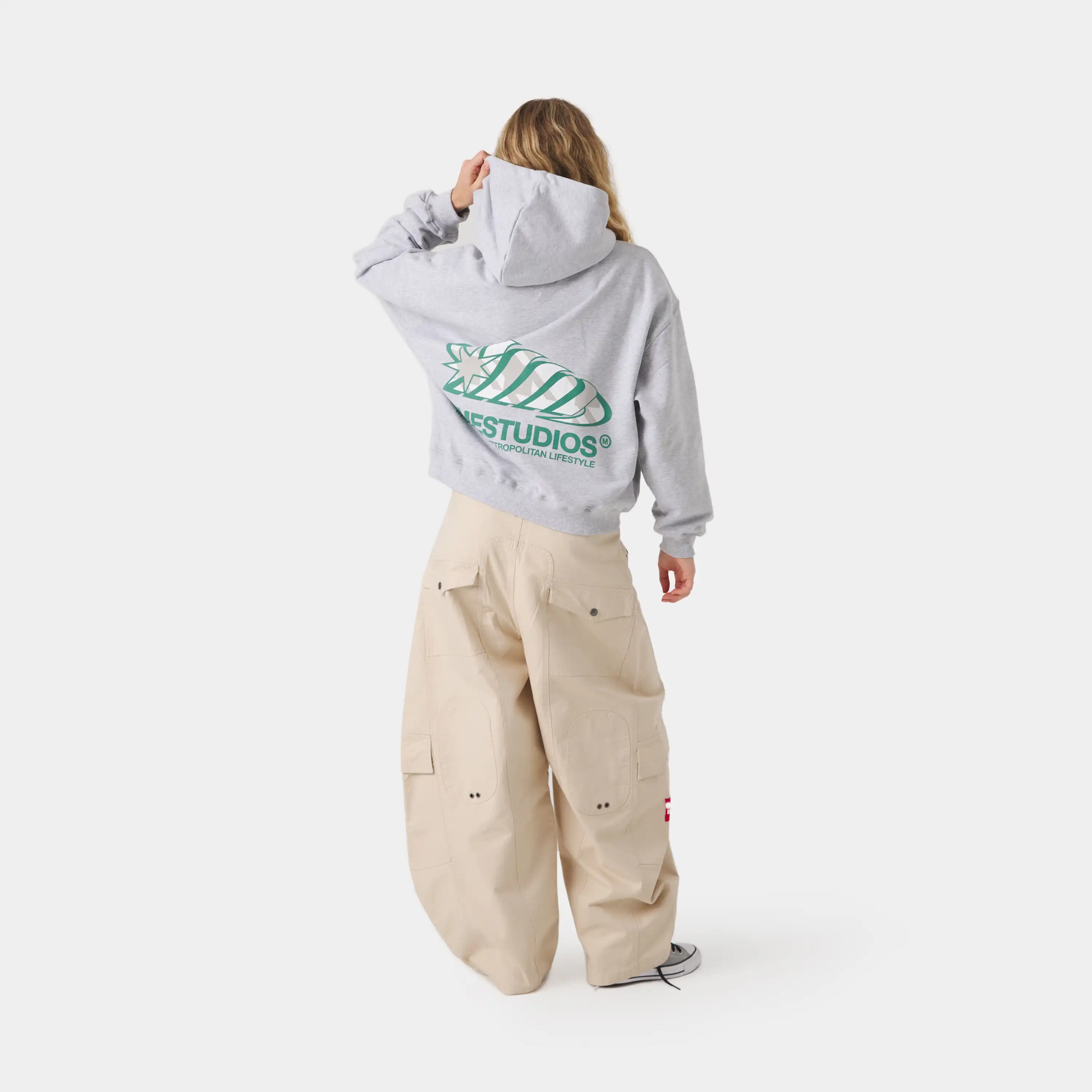 Claurev Grey Oversized Hoodie