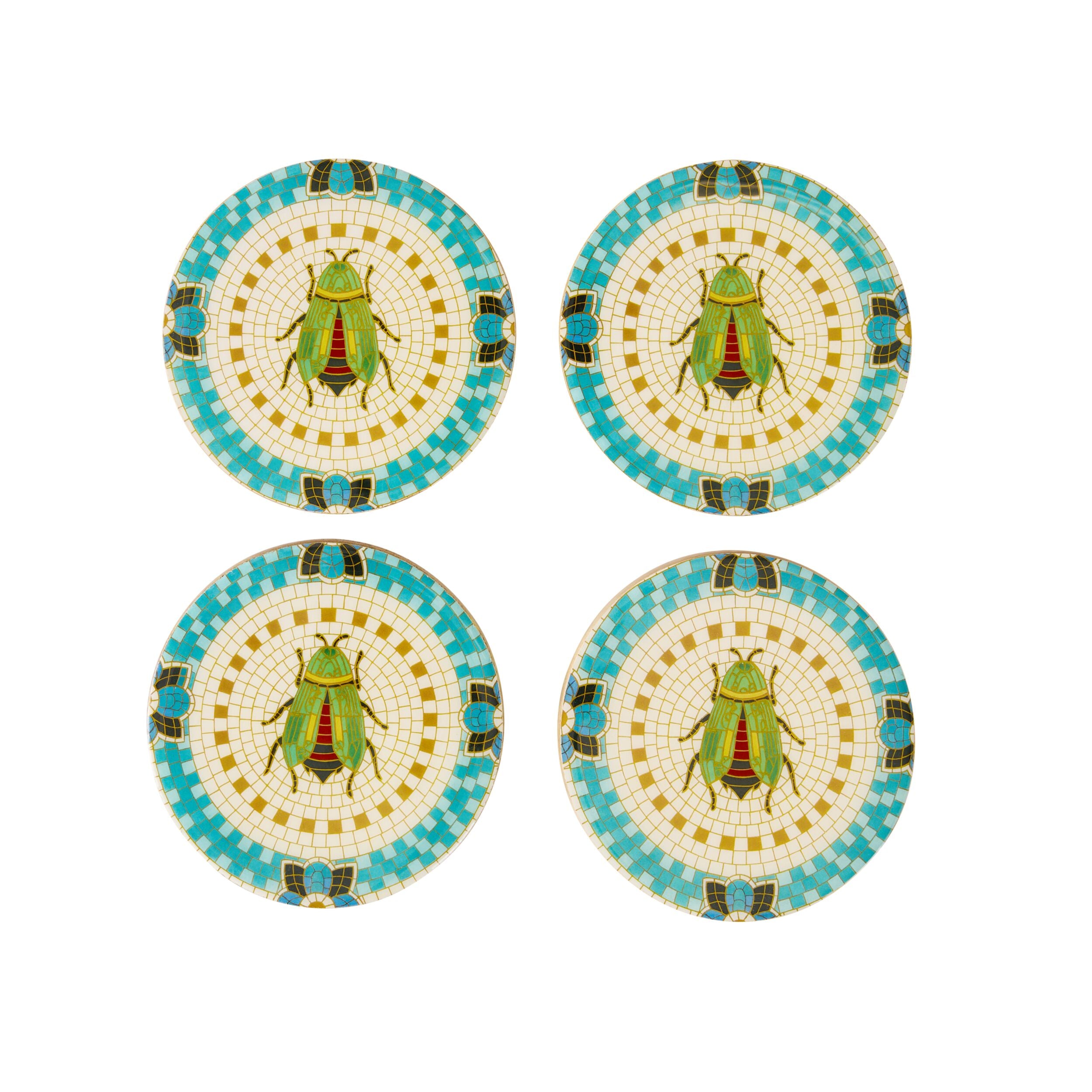 Mystic Scarab Mango Wood Coaster Set