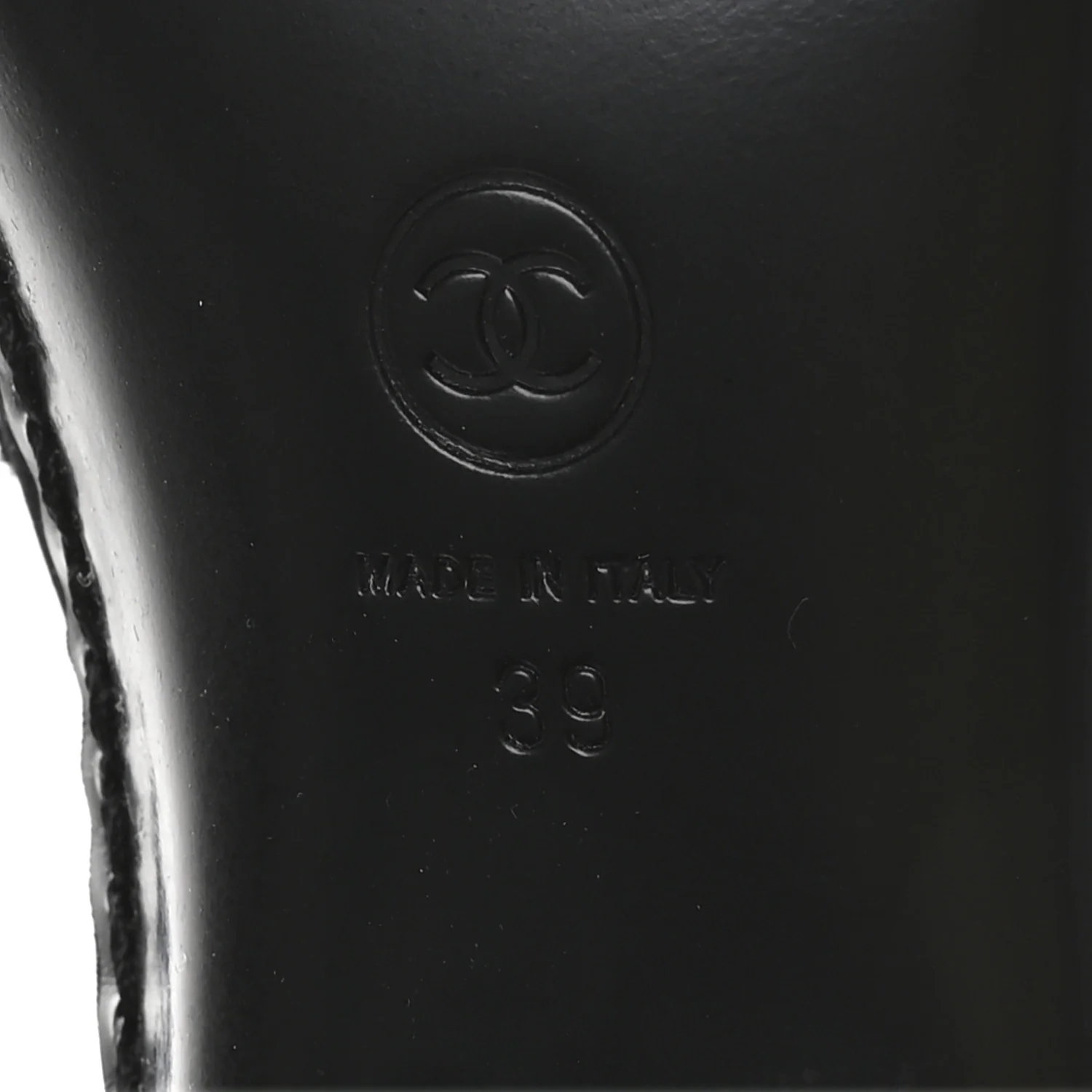 Shiny Calfskin Logo Loafers 38 Black