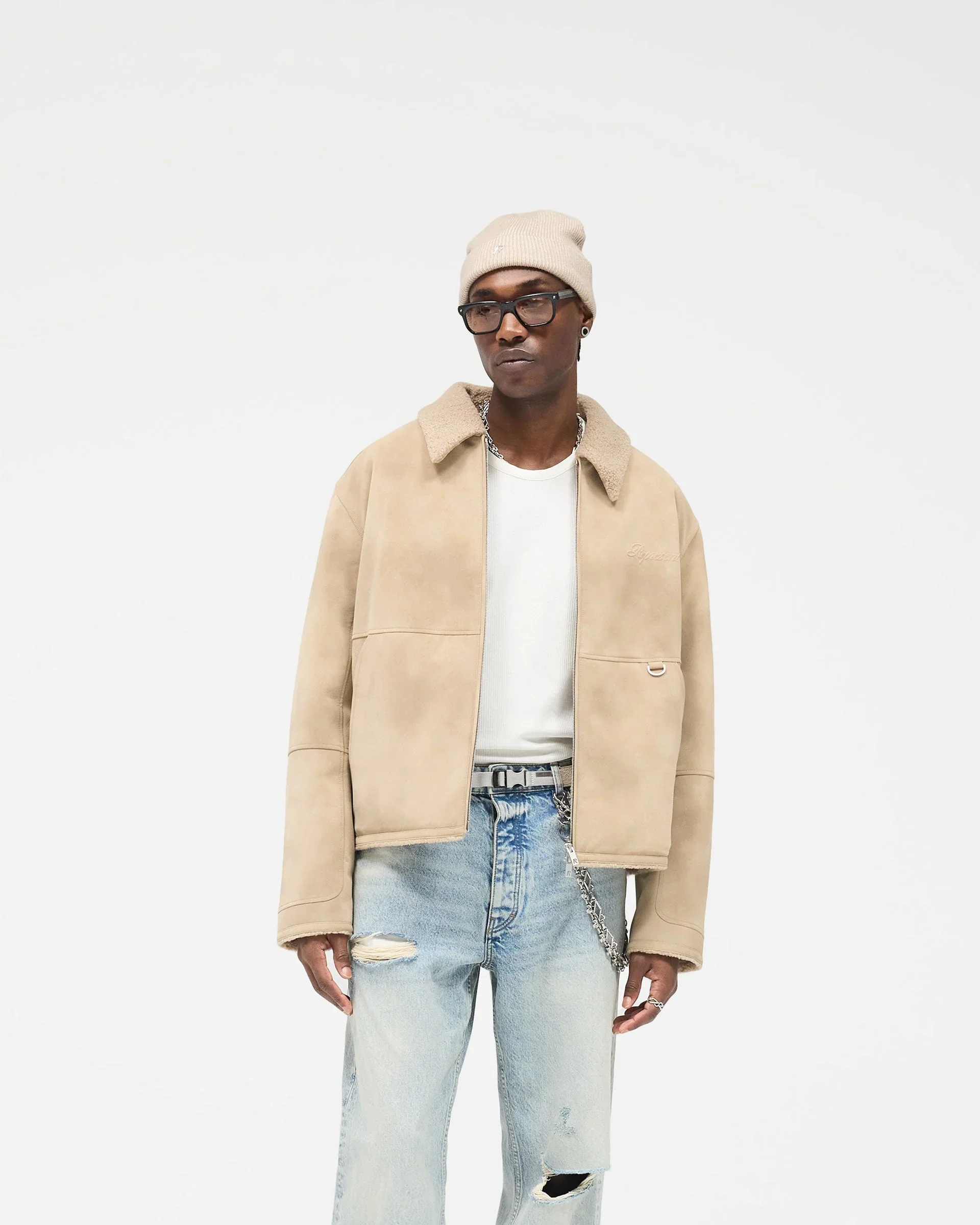 Faux Shearling Jacket - Cafe