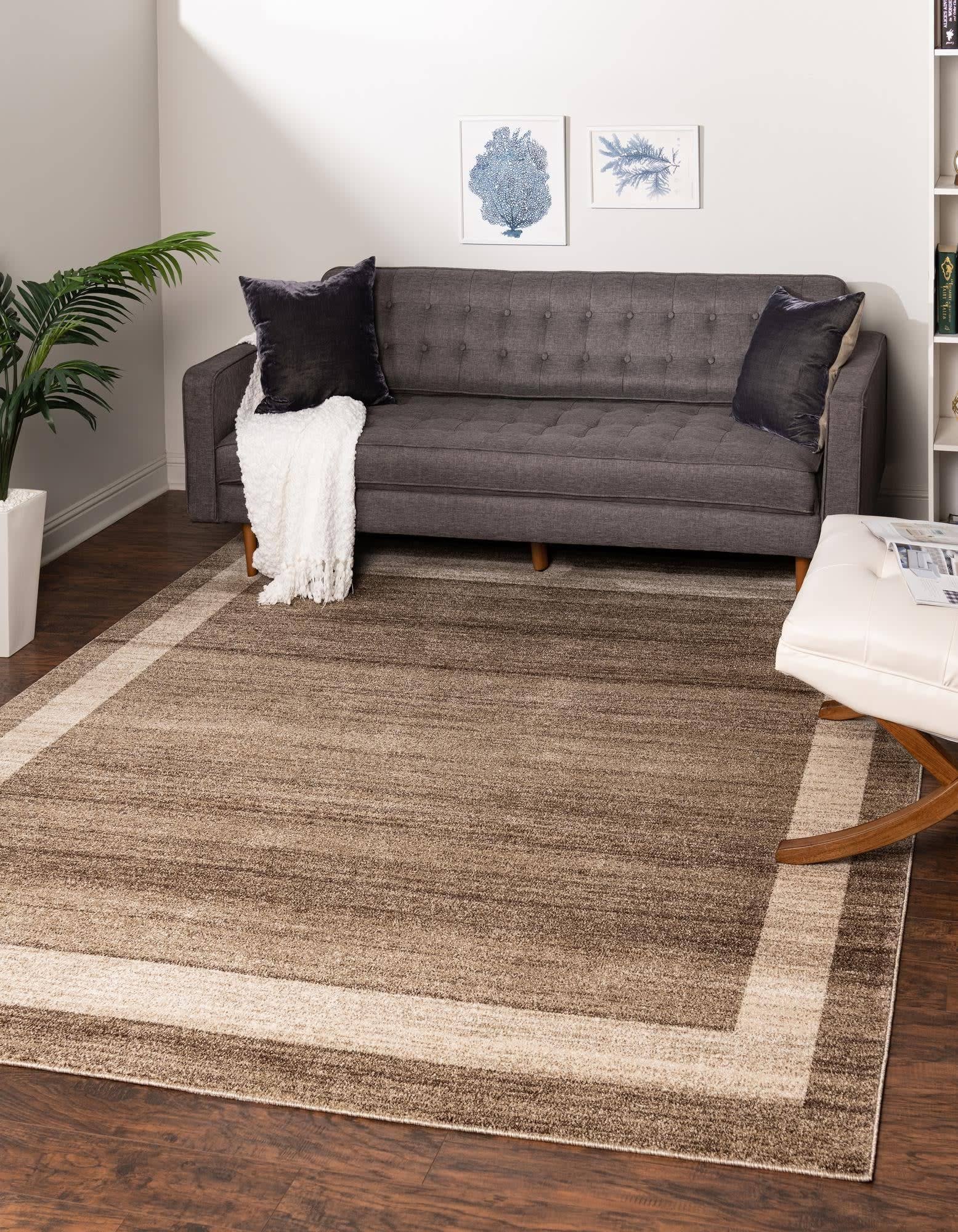 Unique Loom Maria Del Mar Area Rug (8' x 8' Square - Light Brown)