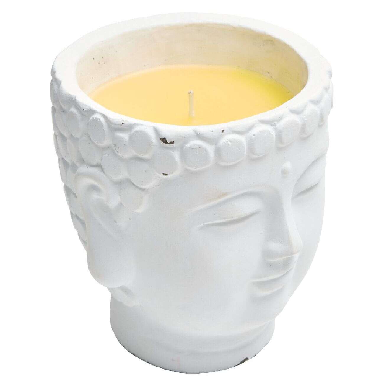 Bougie dans pot tête de Bouddha