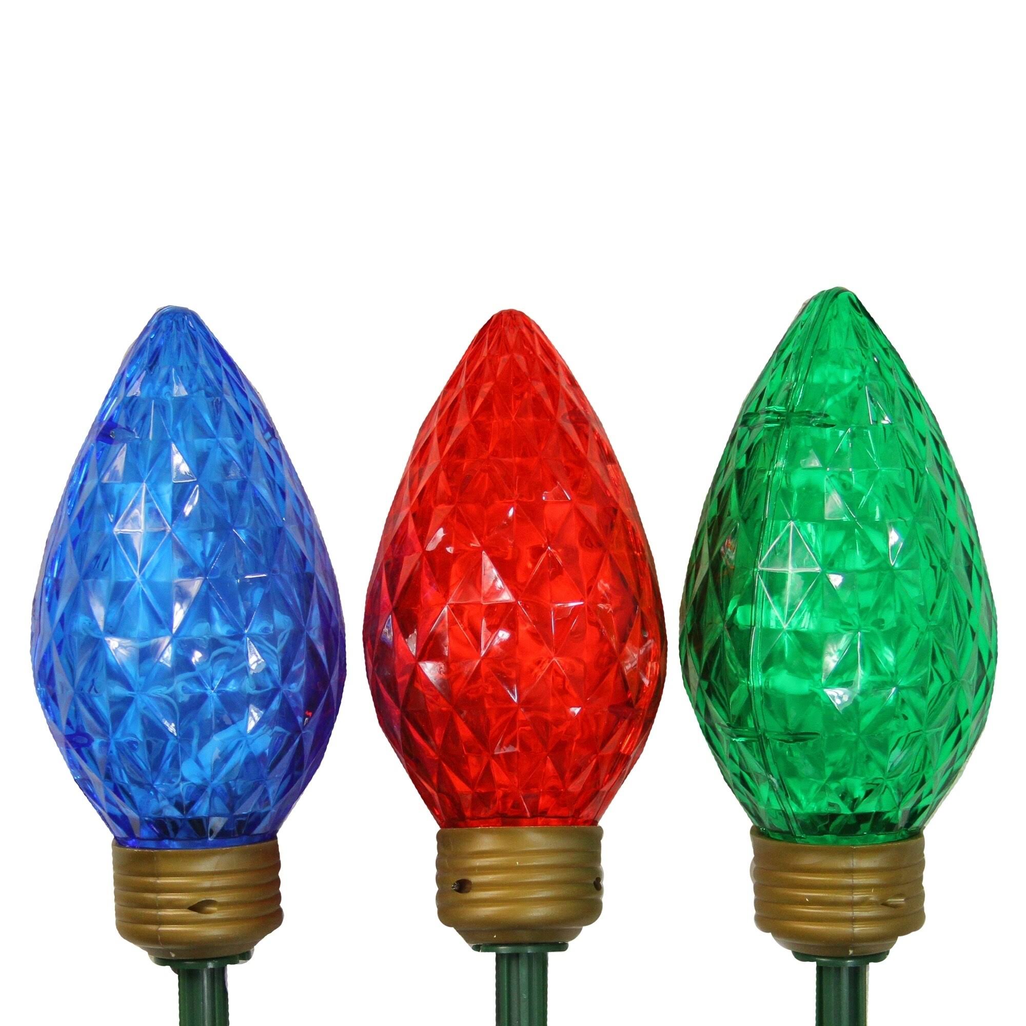 Northlight LED Jumbo Bulb Christmas Pathway Marker Lawn Stakes - Multi