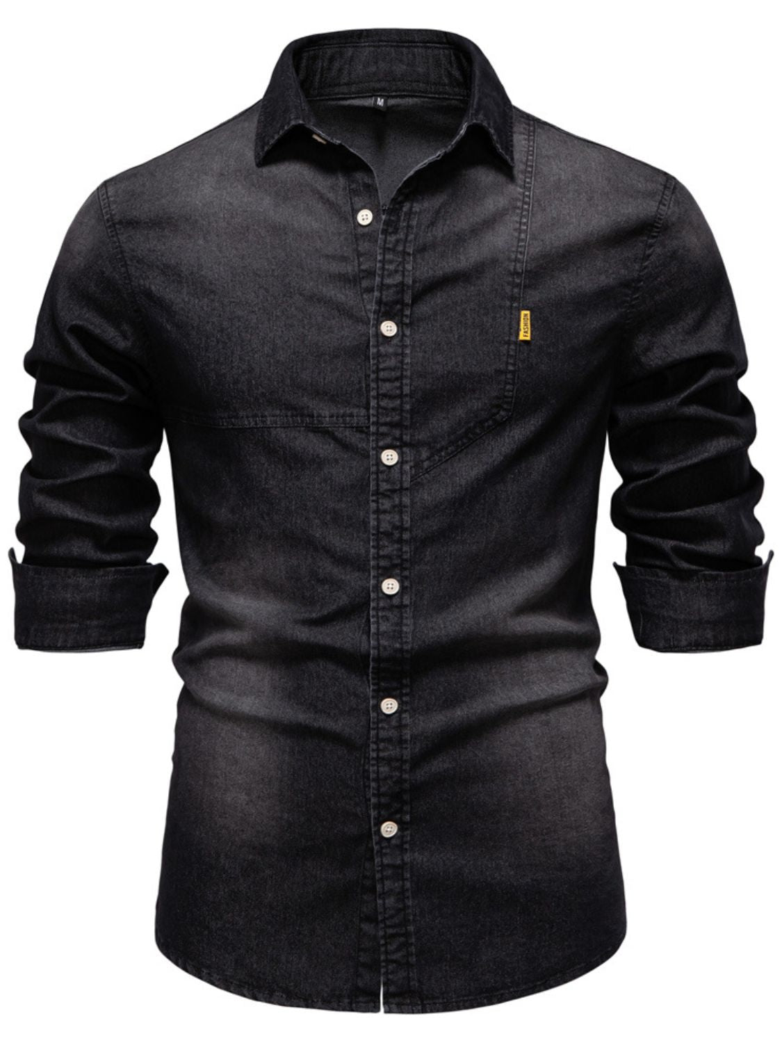 Men’s Button Down Collared Neck Denim Shirt