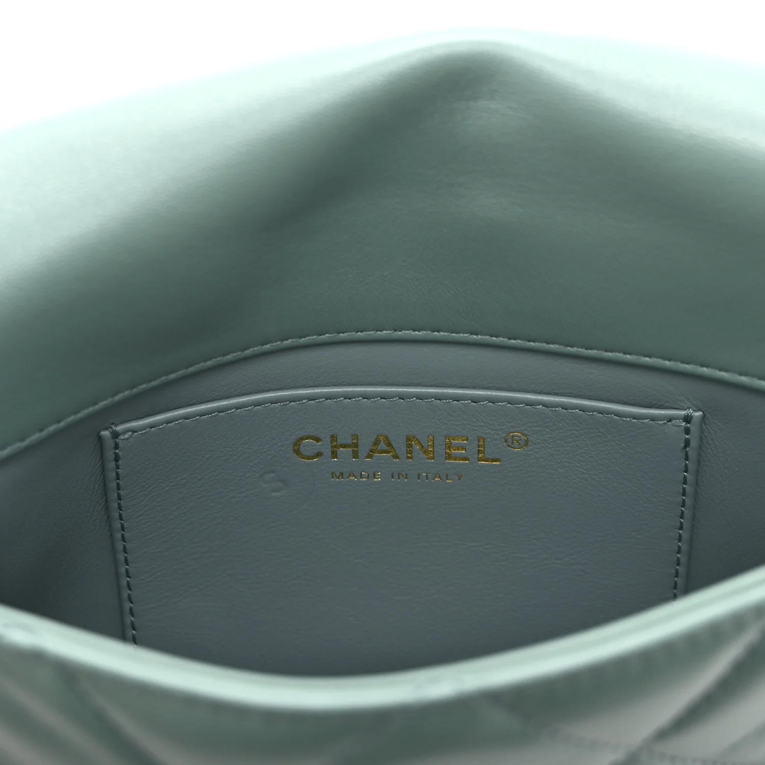 Lambskin Quilted Mini Chain Rows Flap  Green