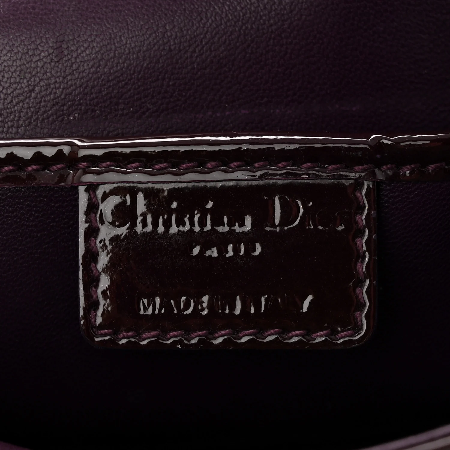 Patent Cannage Lady Dior Chain Wallet Purple