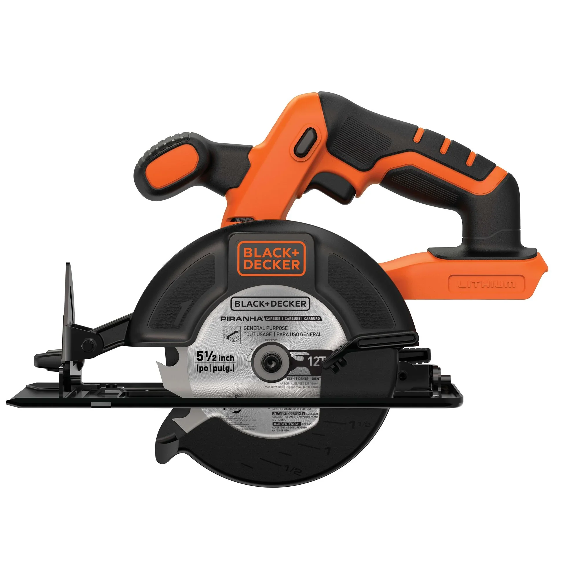 BLACK+DECKER 20V MAX* POWERCONNECT 5-1/2 in. Cordless Circular Saw, Tool Only, (BDCCS20B)