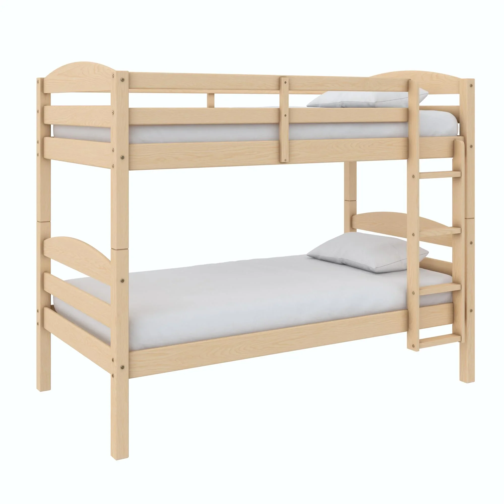 Better Homes & Gardens Leighton Solid Wood Twin-over-Twin Convertible Bunk Bed, Vanilla