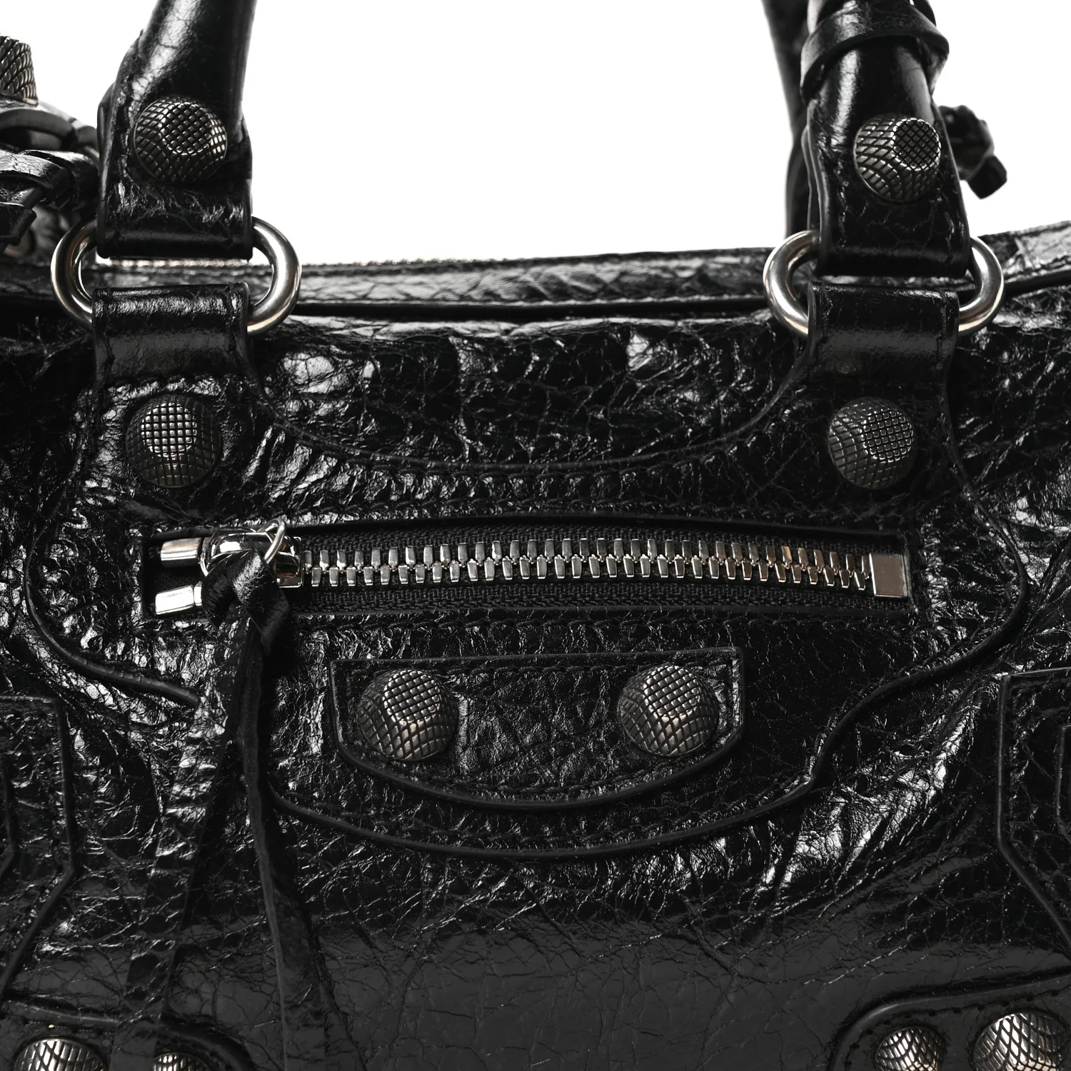 Agneau Arena Mini Le Cagole Duffle Crossbody Bag Black
