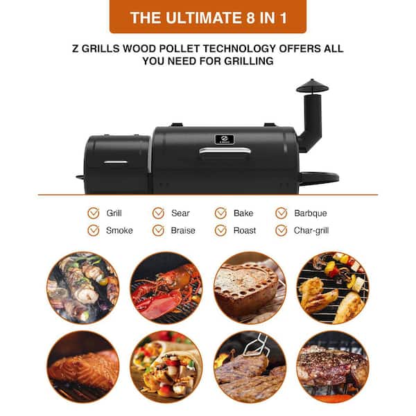 459 Sq. In. Pellet Grill and Smoker in Black