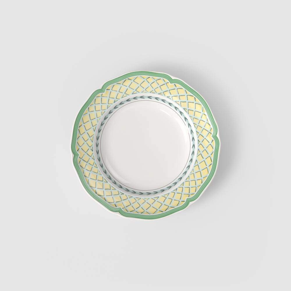 French Garden Soup bowl - Multi-colored, 9'', Premium Porcelain