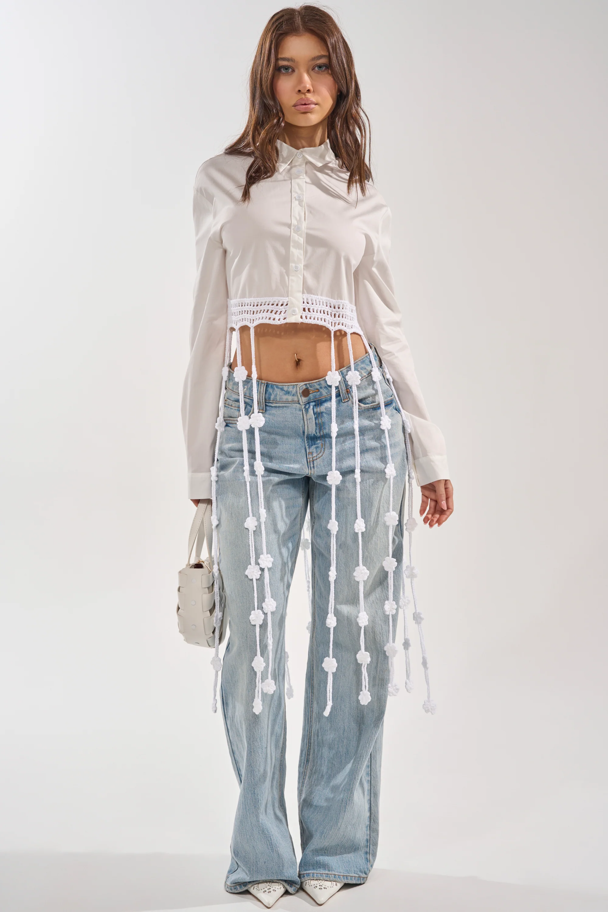 PETAL DRIFT CROCHET DETAIL BLOUSE - Akira Store