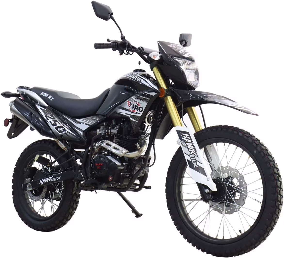 Brand New Hawk Dlx 250cc Dirt Bike, 5 Manual Transmission Electric/Kick Start, 21"/18" Wheels(Green) Image 7