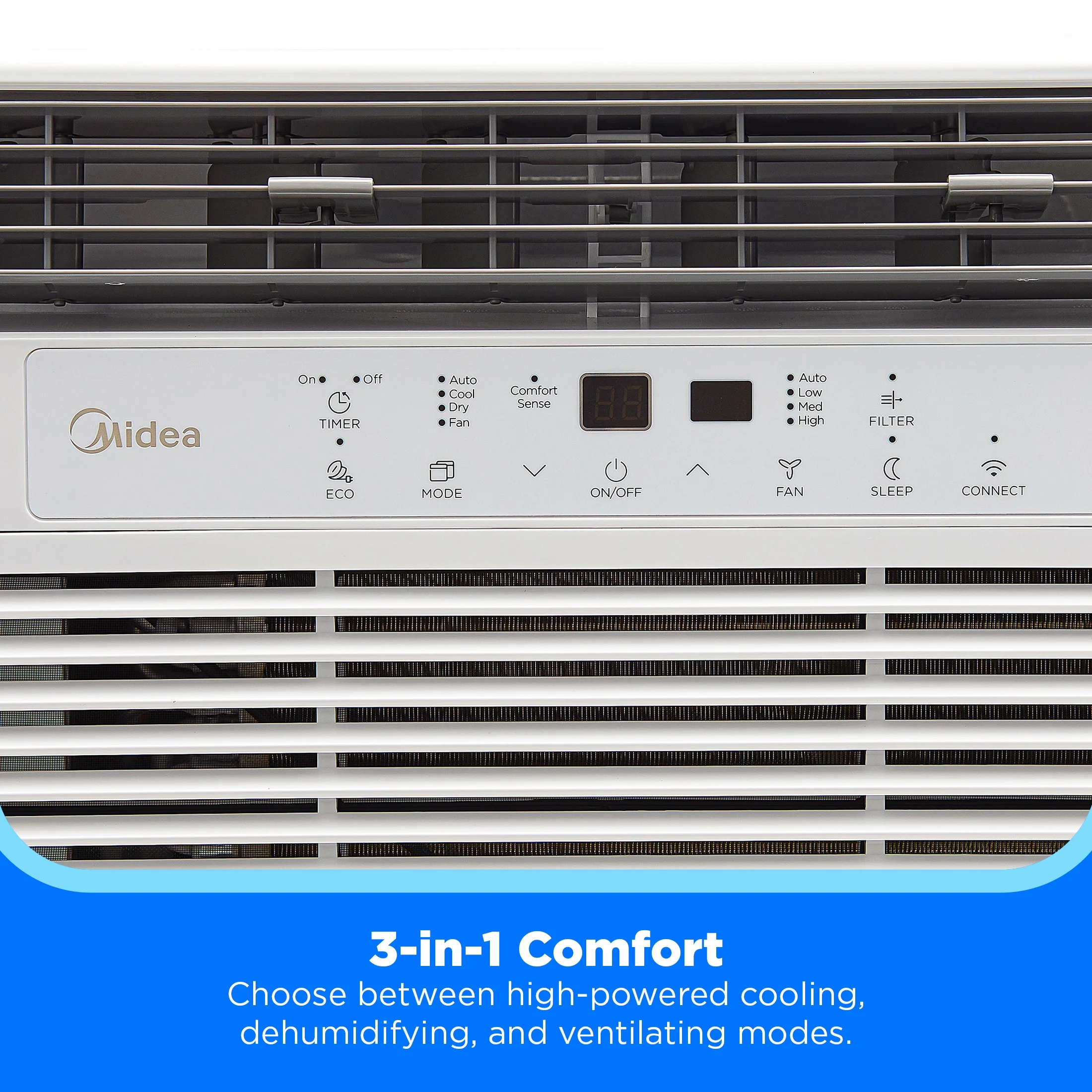 8,000 BTU 115V Smart Window Air Conditioner with Comfort Sense Remote, up to 350 Sq. ft., White, MAW08S1DWWT, New(White) - Image 4