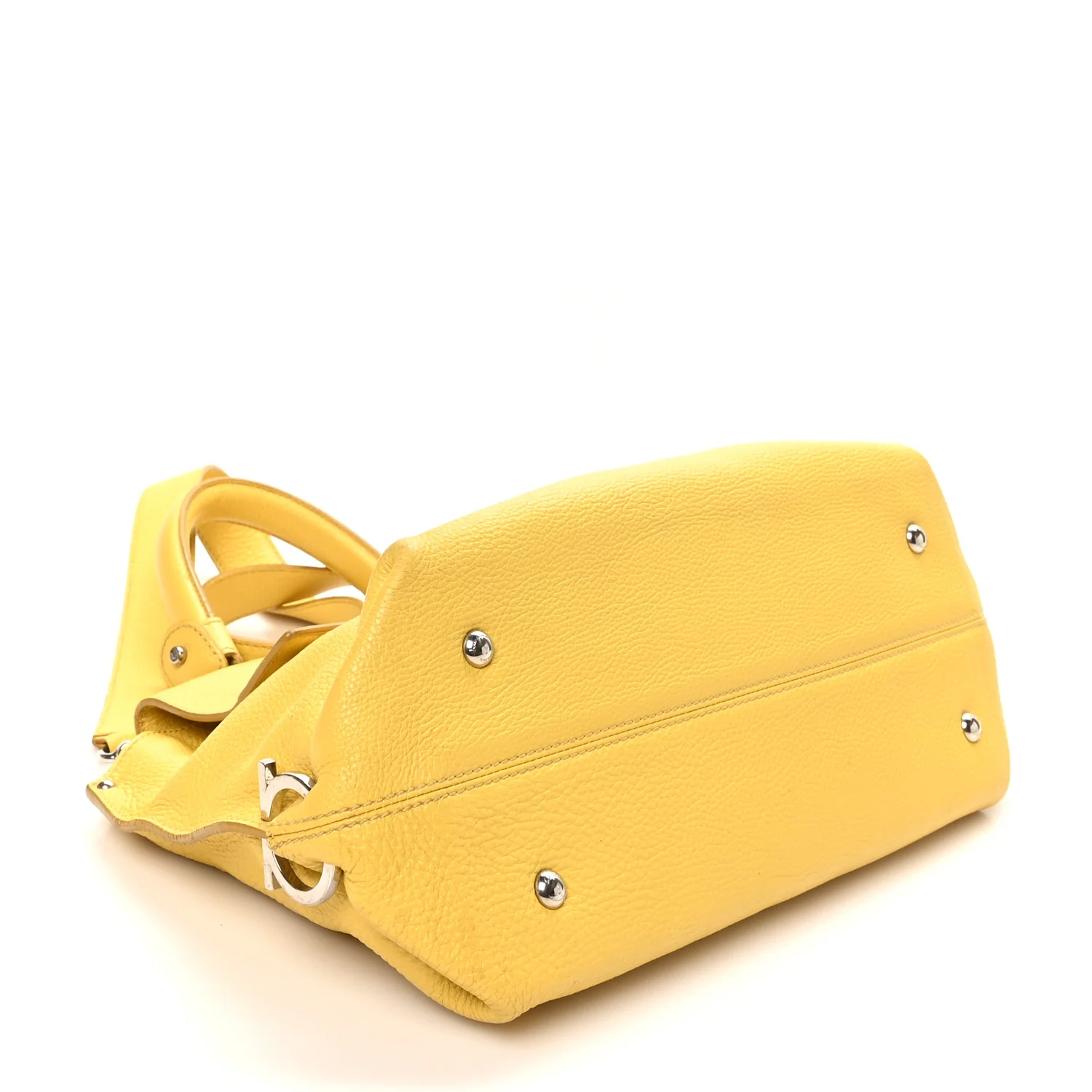 Calfskin Sofia Gancini Satchel Yellow