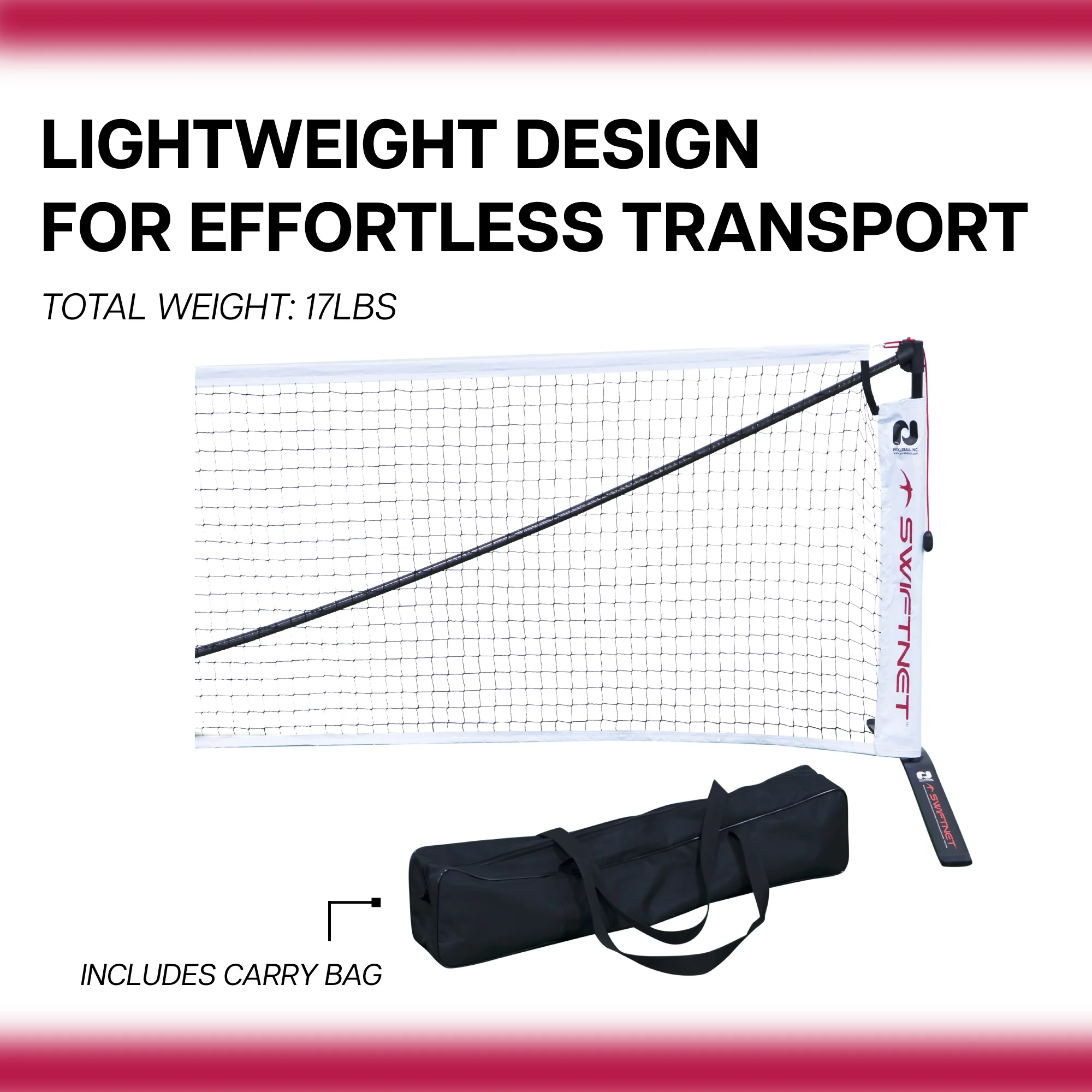2.1 Portable Pickleball Net System| High Tension Lightweight Carbon Fiber + Alloy Frame Material - Image 4