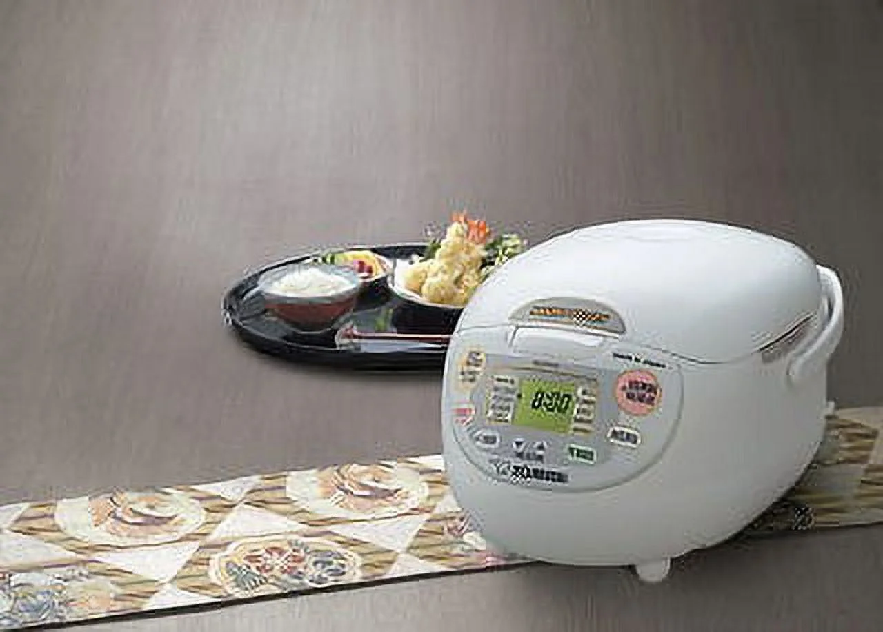 Zojirushi NS - ZCC18WZ Neuro Fuzzy Rice Cooker & Warmer, 10 Cup (Uncooked), Premium White, Made in Japan