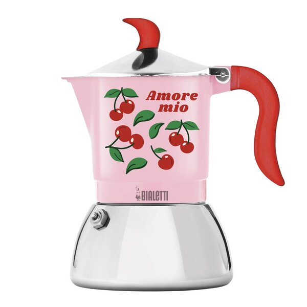 Mercato Della Frutta espressokanne 2 kopper induksjon rosa