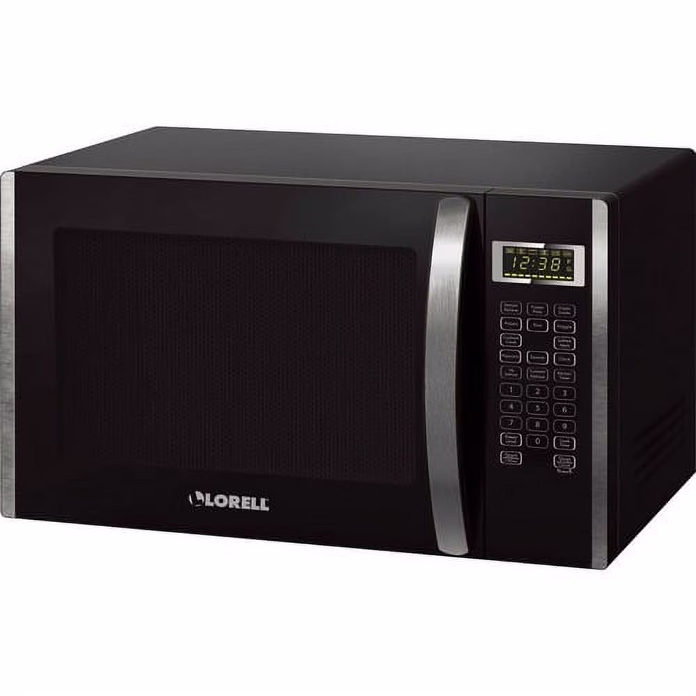 Lorell, LLR00231, 1.6 cu ft Microwave, Black, Silver