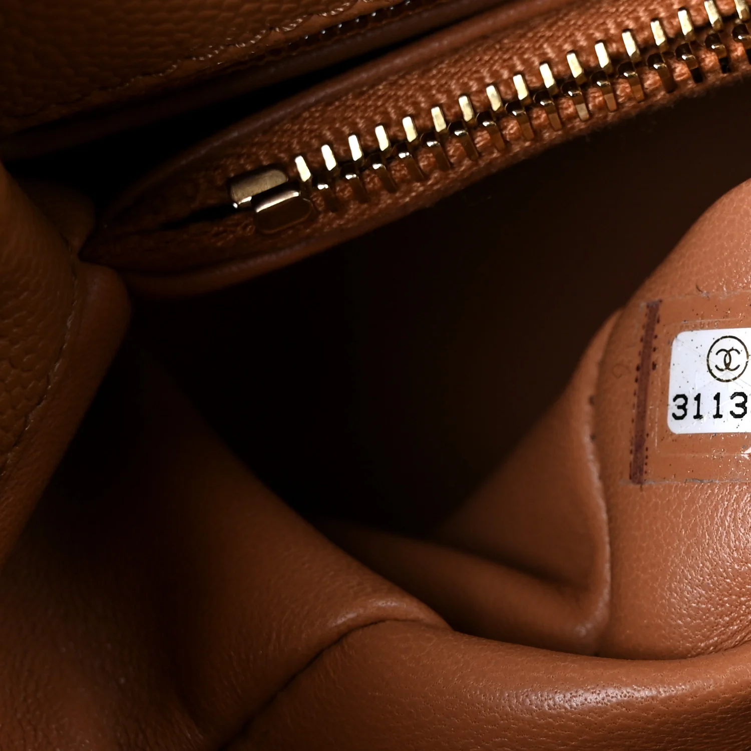 Caviar Quilted Small Coco Handle Flap Brown