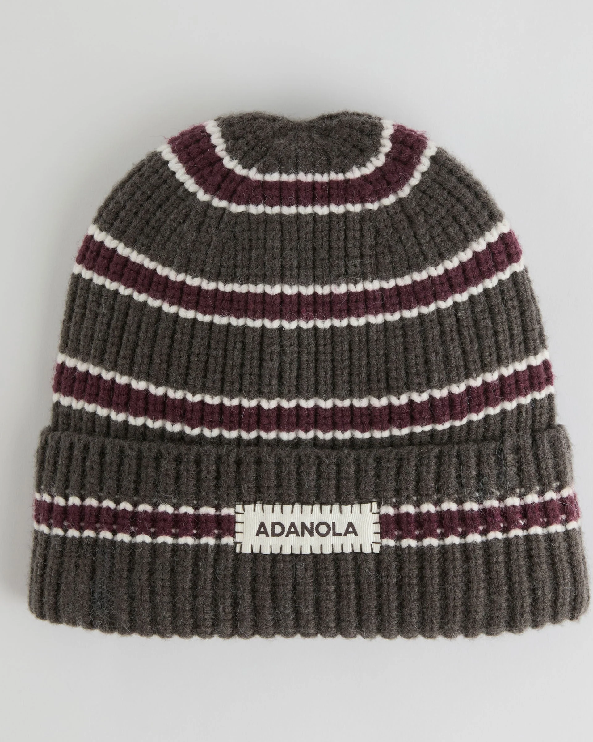Stripe Beanie - Coffee Bean/Marshmallow White