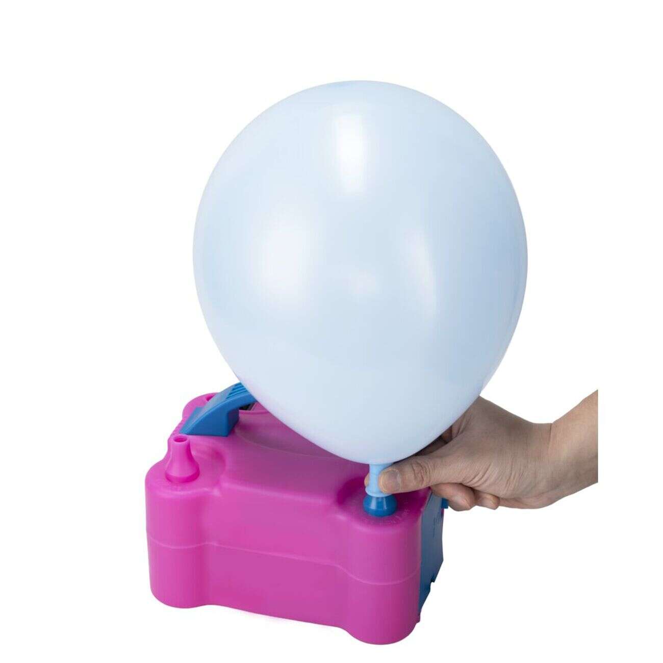 Gonfleur à ballon électrique 2 buses  rose et bleu 13x10xH10cm