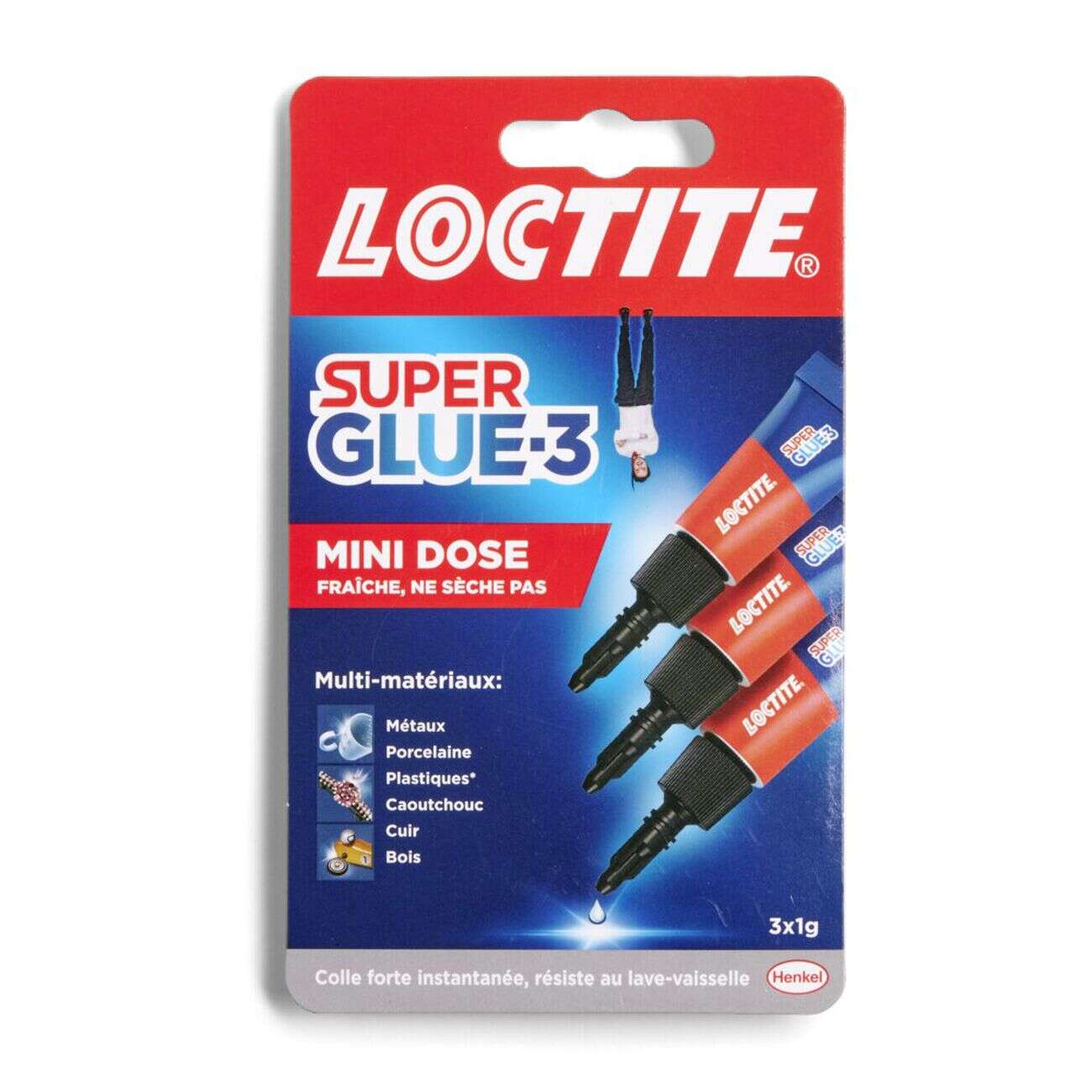 Lot de 3 colles instantanées Superglue-3 Loctite mini dose 1g