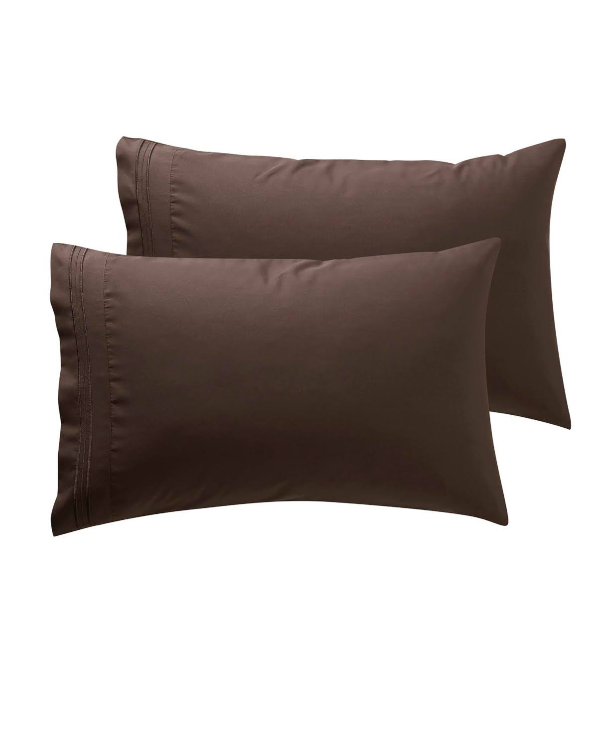 Nestl Luxury Soft Microfiber King Size Pillowcases, Set of 2, Chocolate Brown