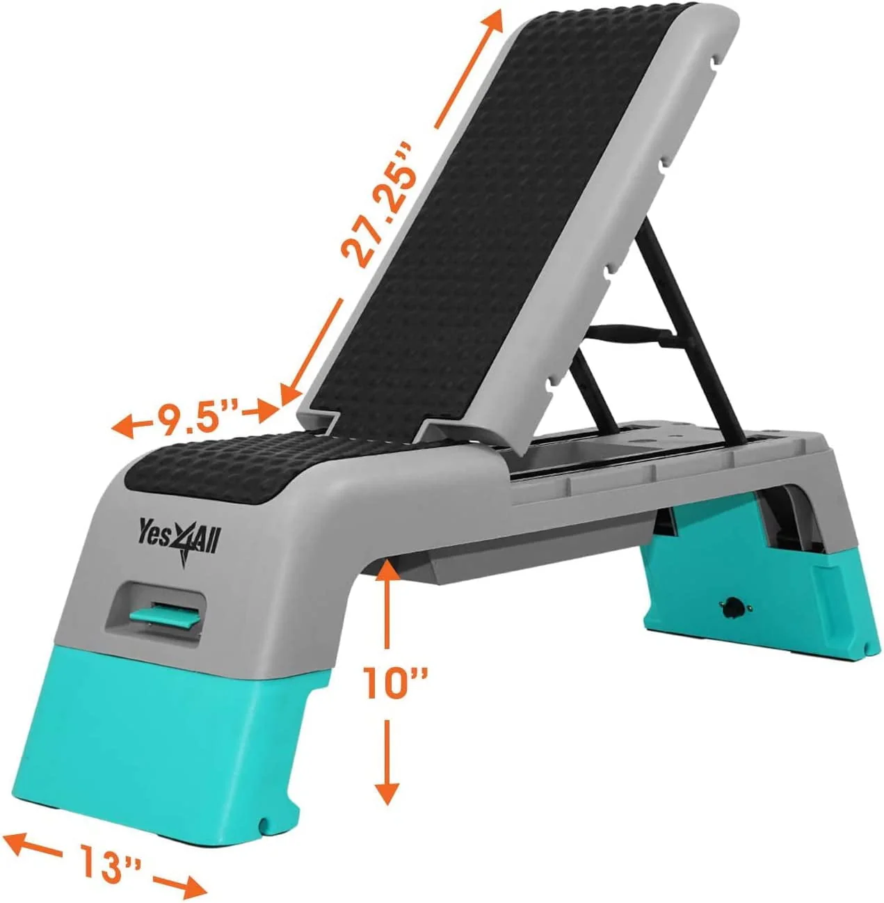 Multifunctional Fitness Aerobic Step Platform and Aerobic Deck, Blue and Grey Image 7