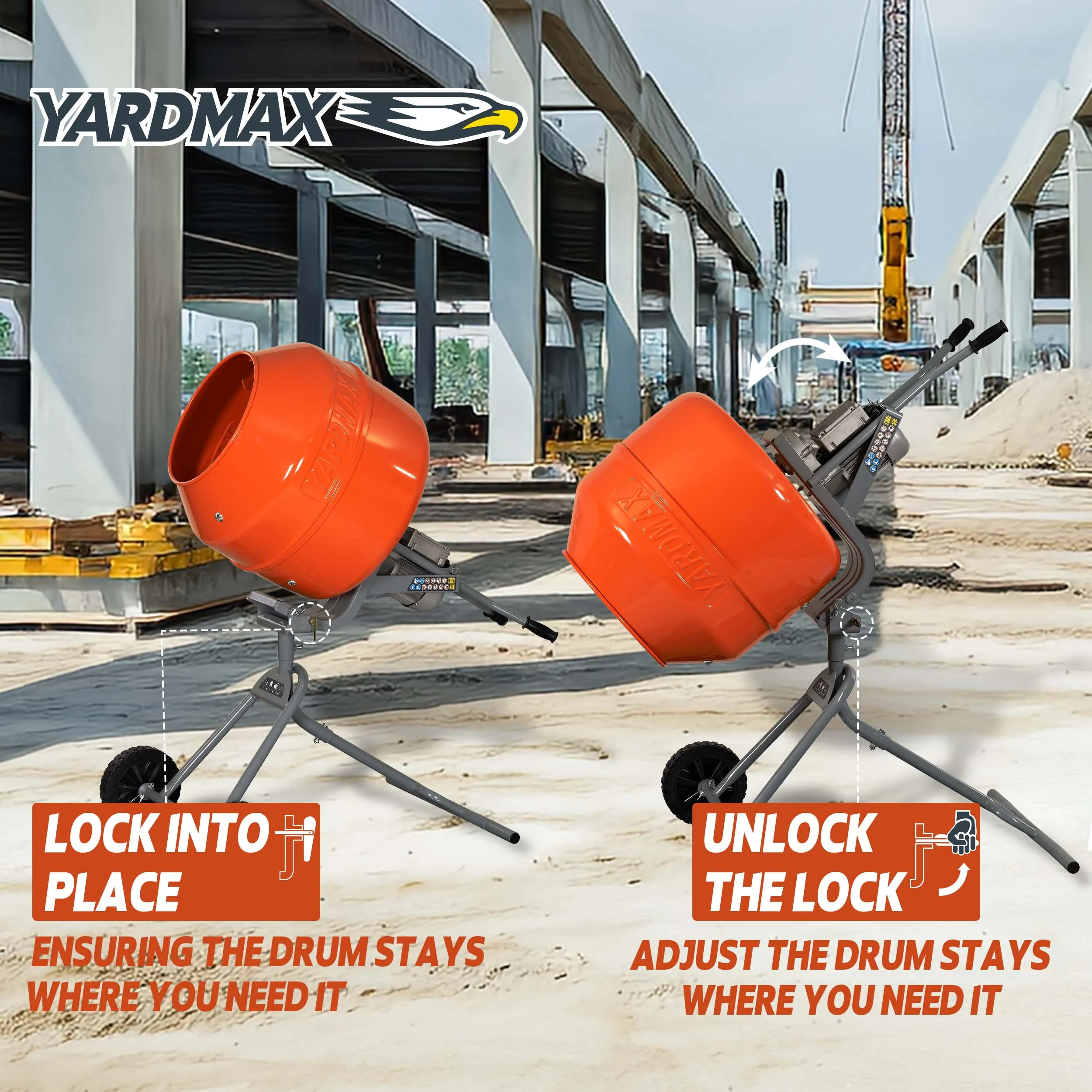 YARDMAX YM0146 5.0 cu ft CONCRETE MIXER