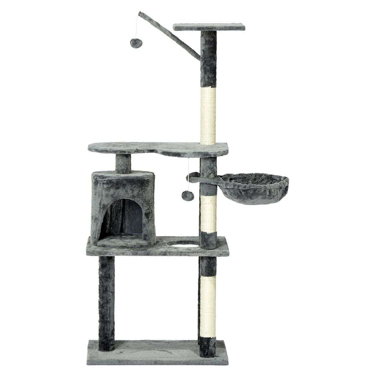 Arbre à chat XL 3 niveaux couchage griffoir H148cm