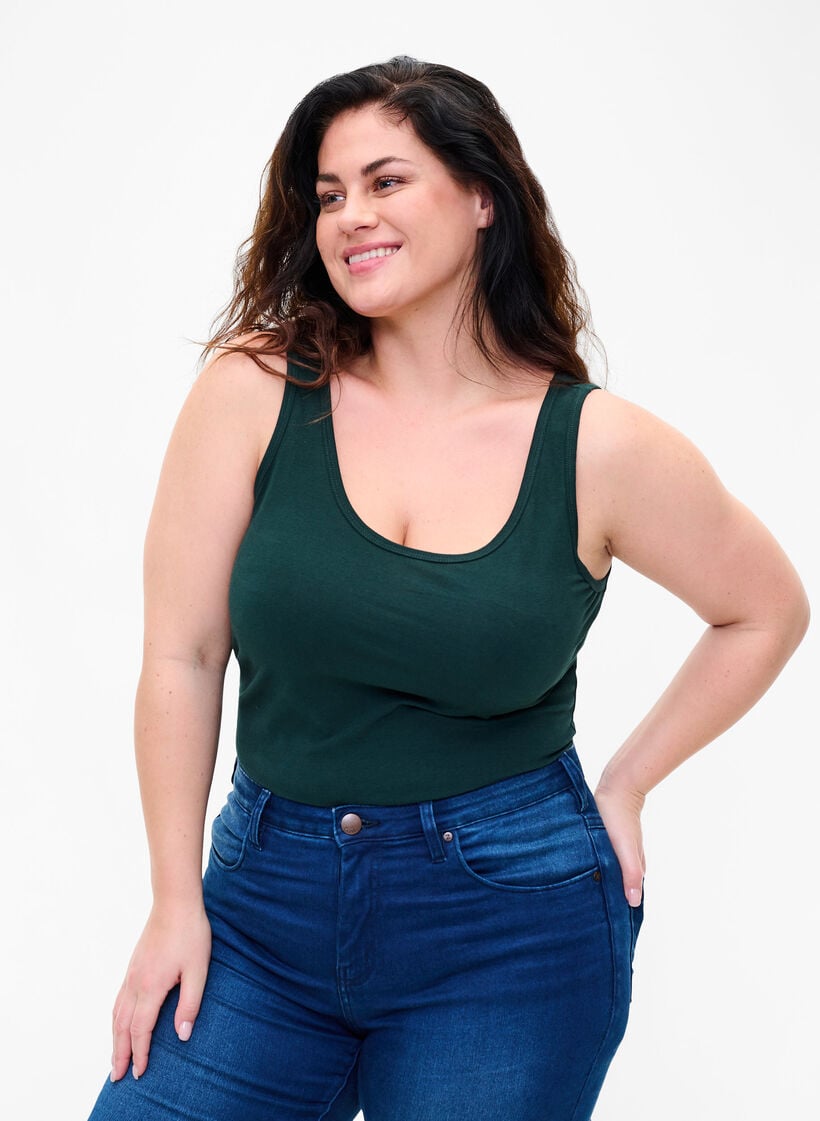 Zizzi Solid color basic top in cotton