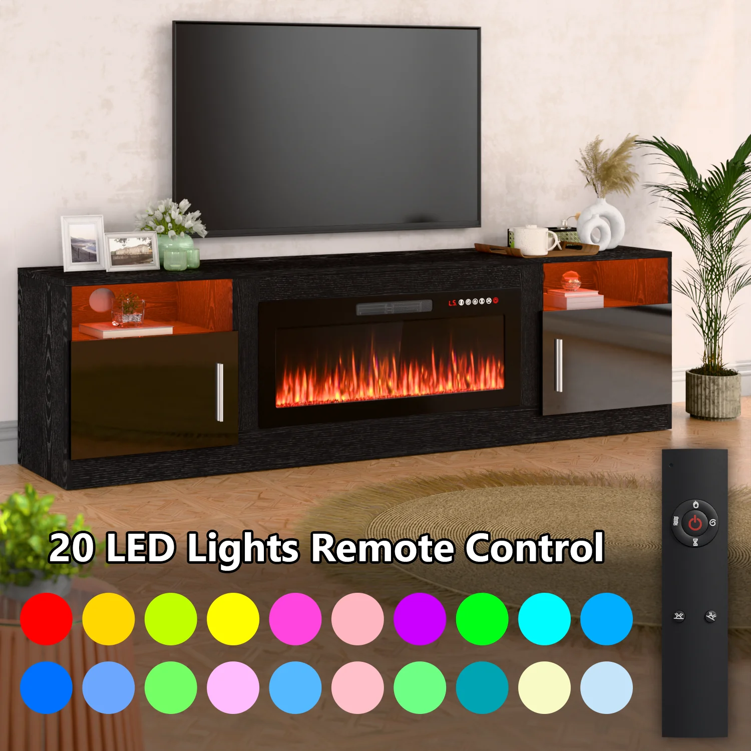 Waleaf Fireplace TV Stand with 36